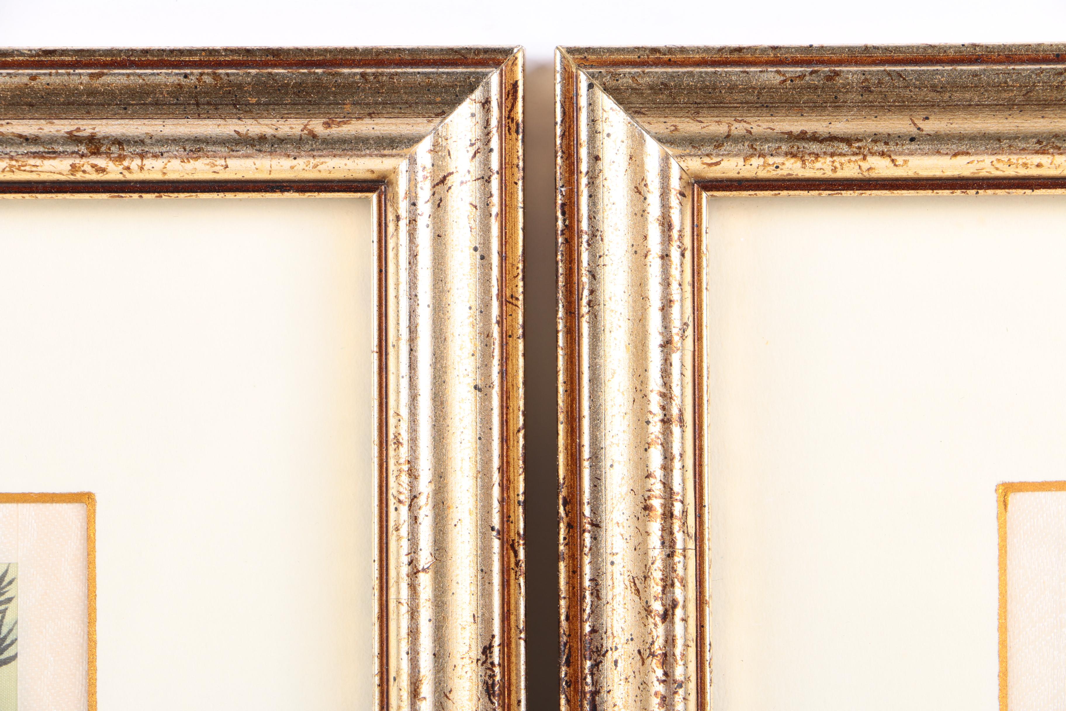 East Asian Watercolor Paintings of Landscapes on Silk