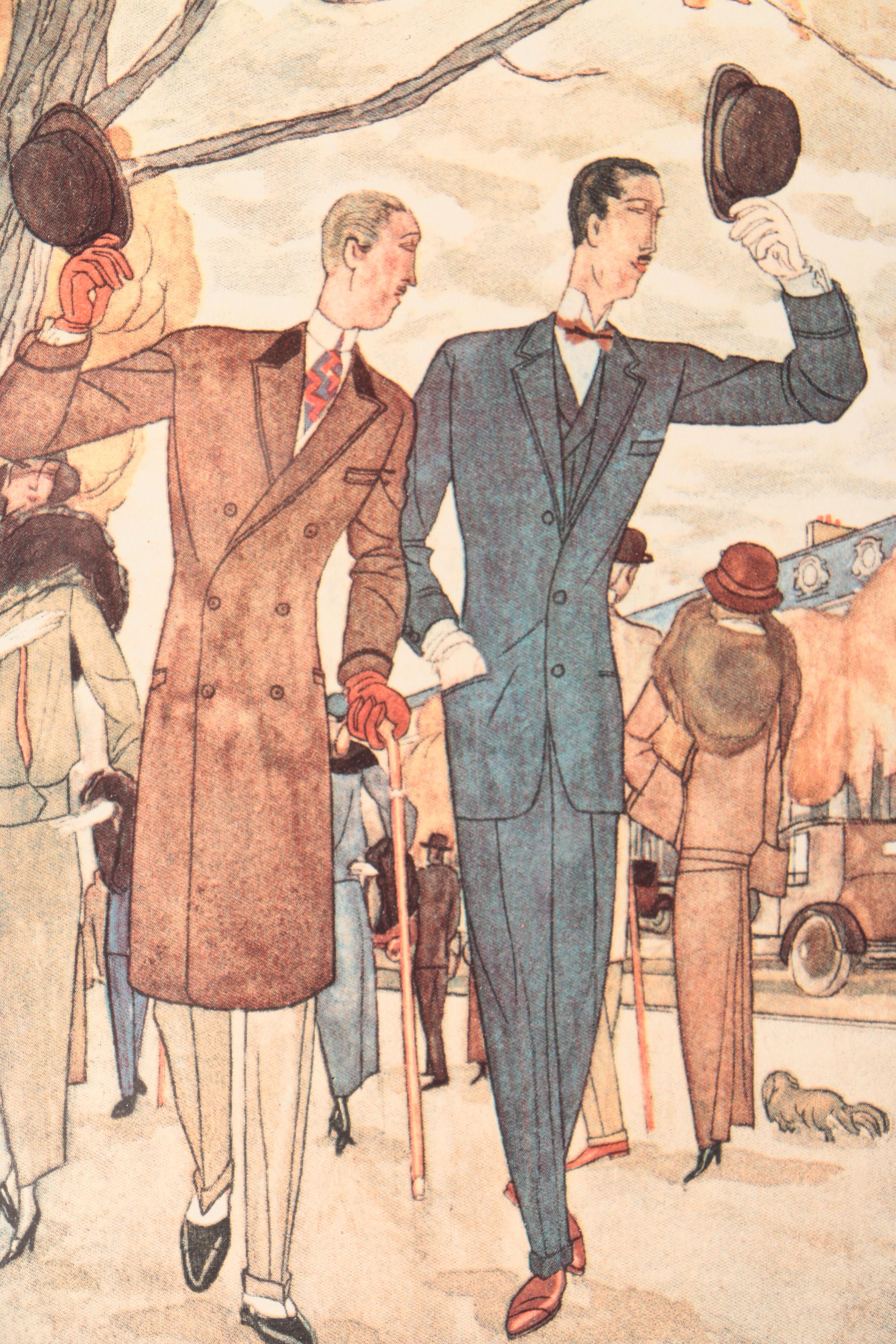 Offset Lithographs After "Gazette du Bon Genre" Menswear Fashion Plates