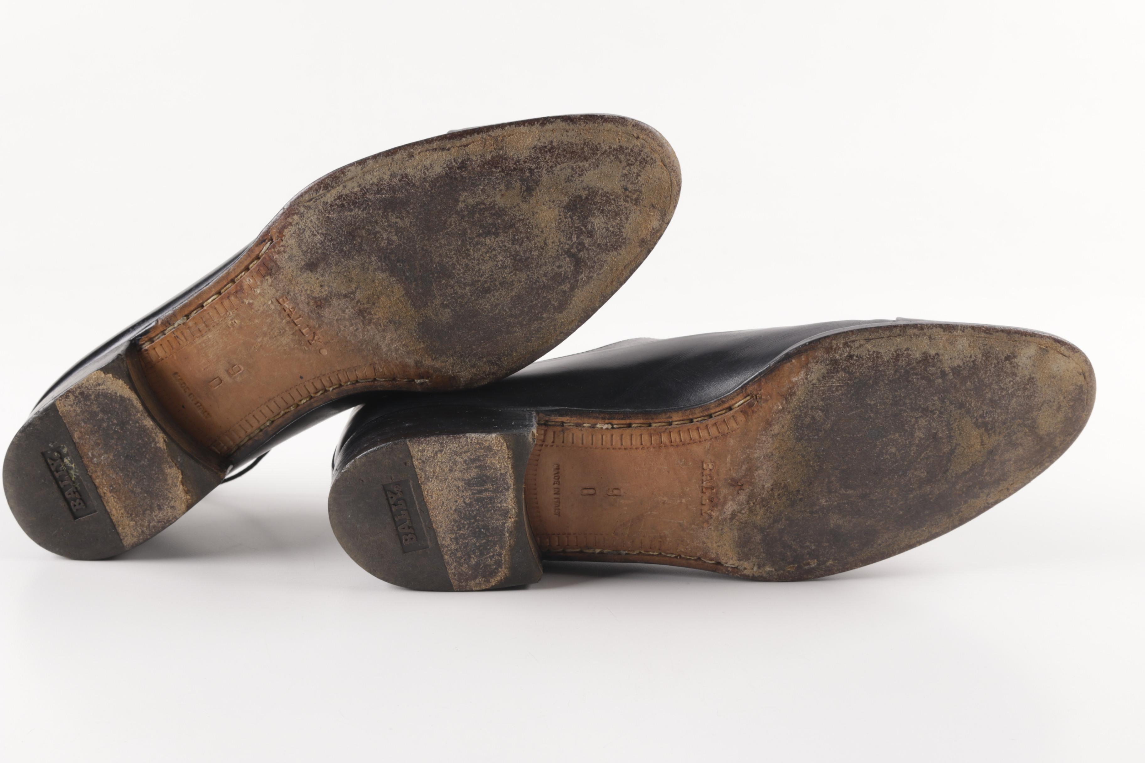 Men's Bally and San Remo Black Leather Dress Shoes