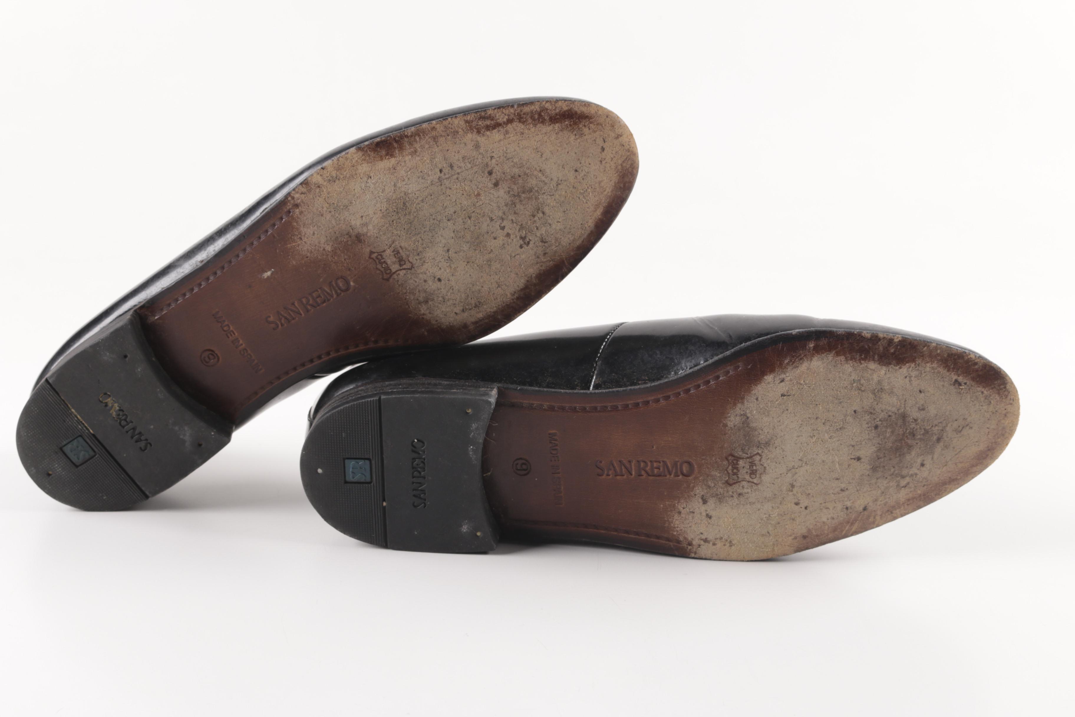 Men's Bally and San Remo Black Leather Dress Shoes