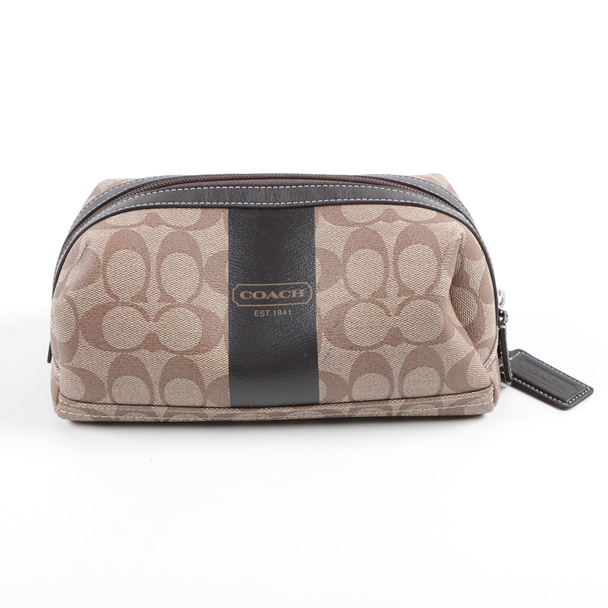 Coach Coated Canvas Monogrammed Pouch