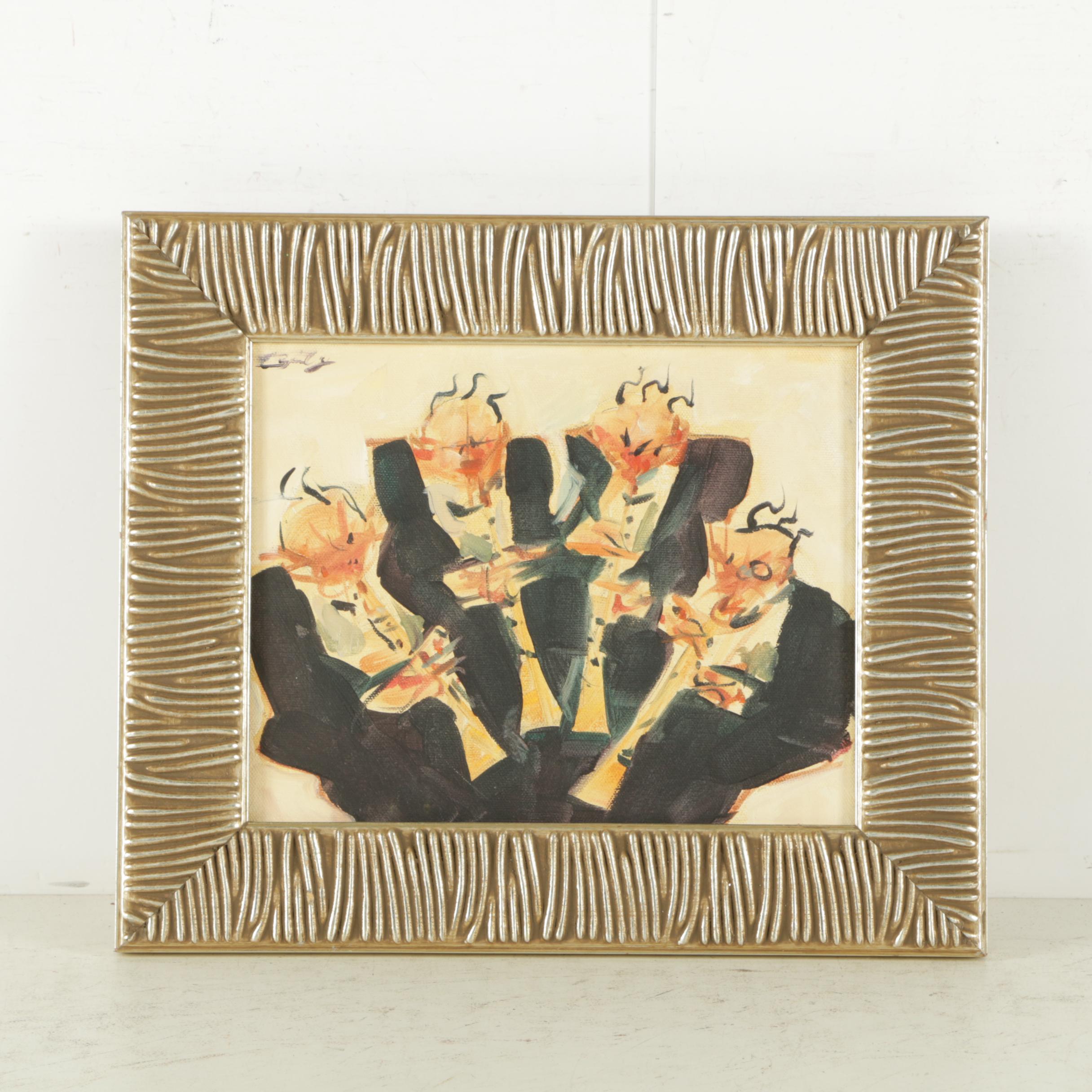 Clifford Bailey Oil on Canvas of Clarinetists