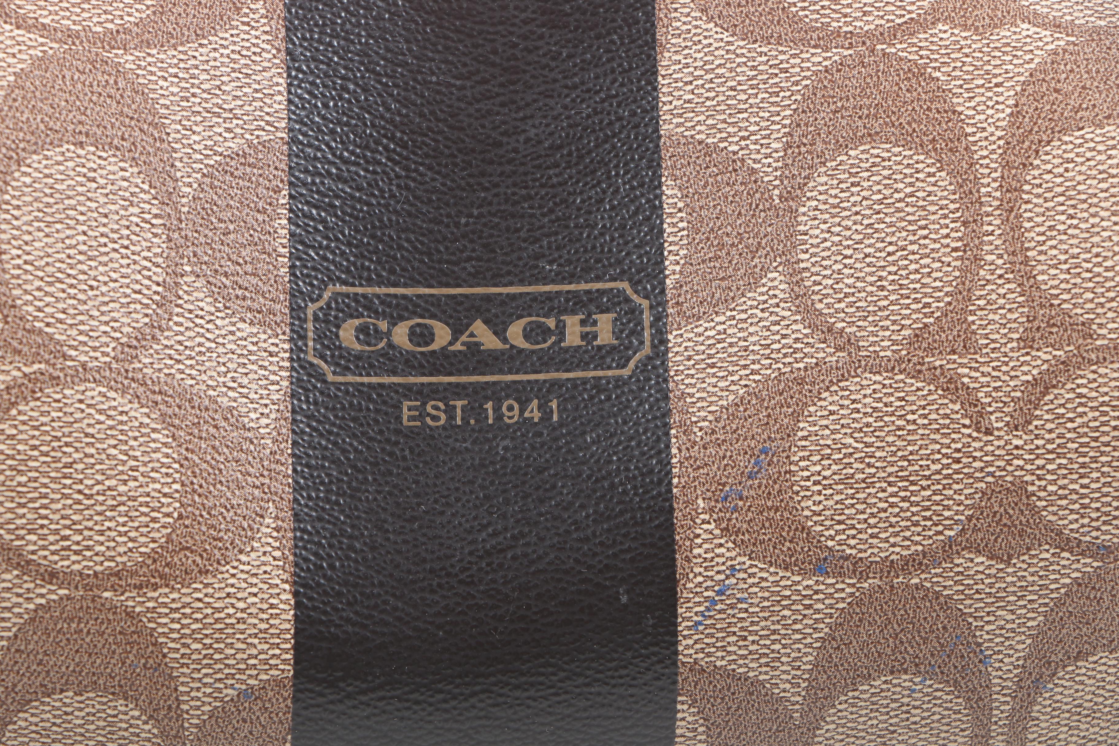Coach Coated Canvas Monogrammed Pouch