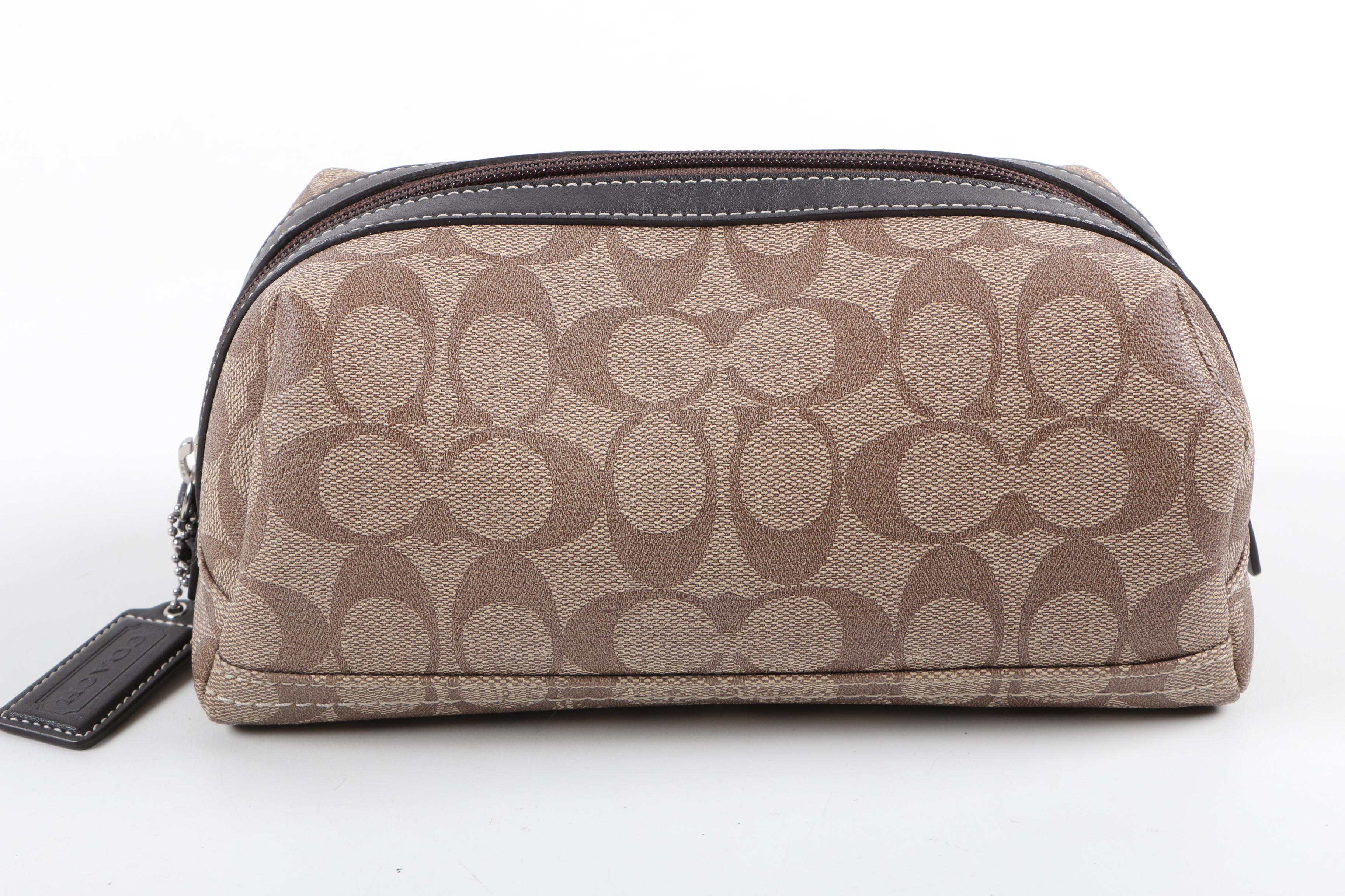 Coach Coated Canvas Monogrammed Pouch