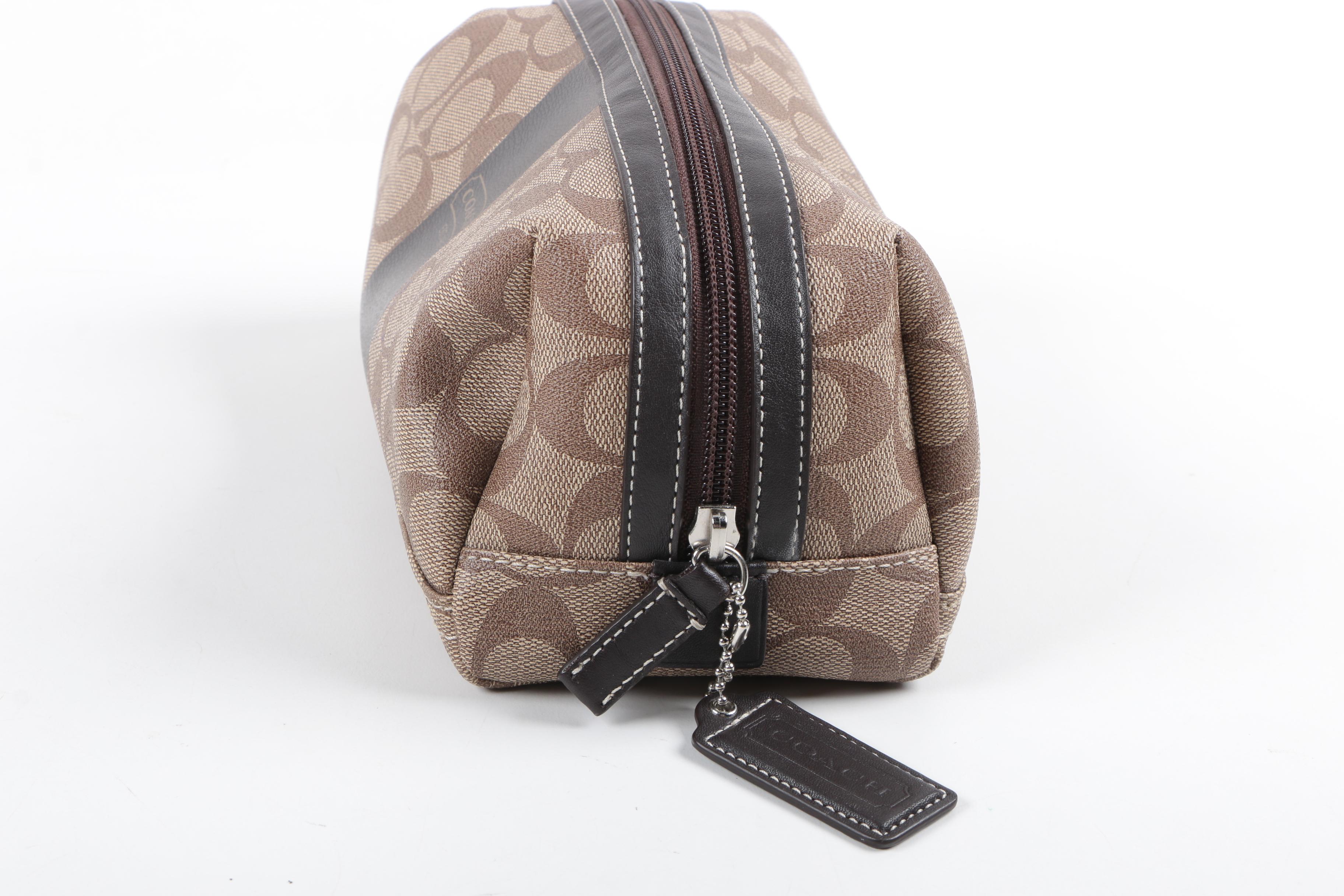 Coach Coated Canvas Monogrammed Pouch