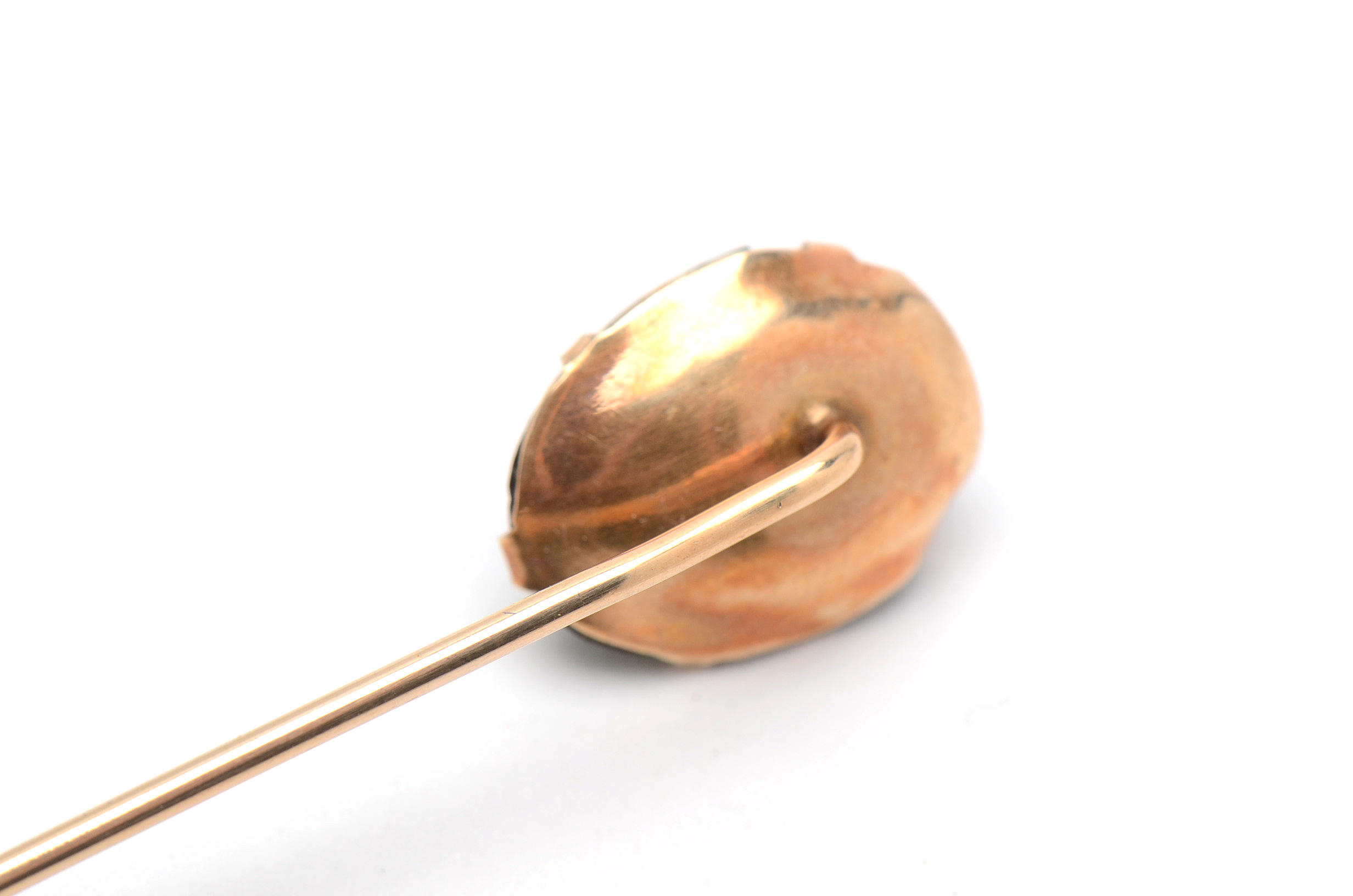 10K Yellow Gold Scarab Beetle Carapace Hat Pin