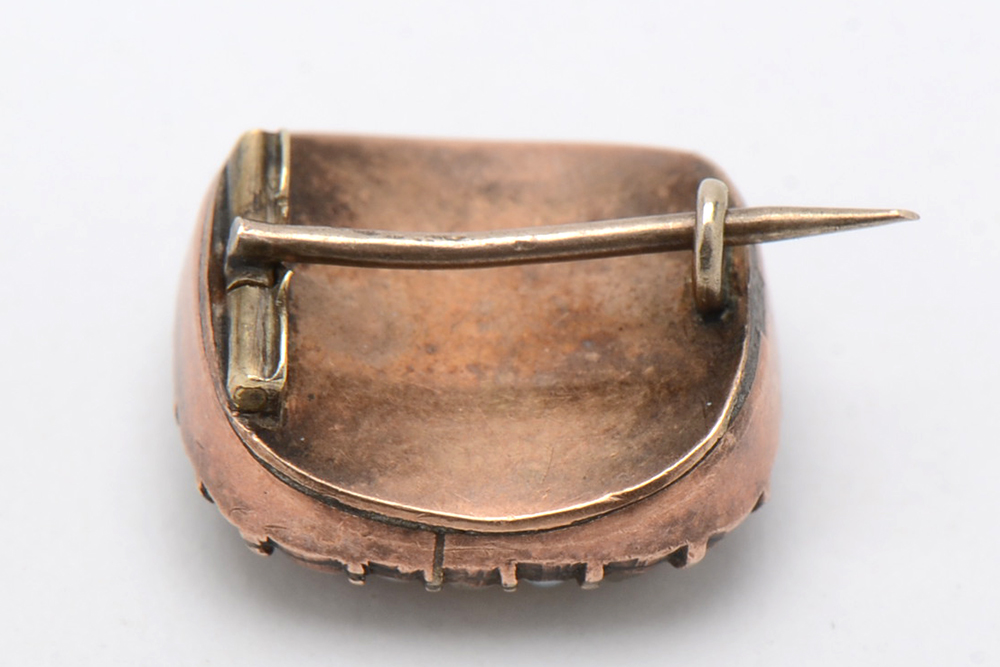 Victorian 14K Yellow Gold Hair Mourning Brooch with Gold-Filled Miniature Brooch