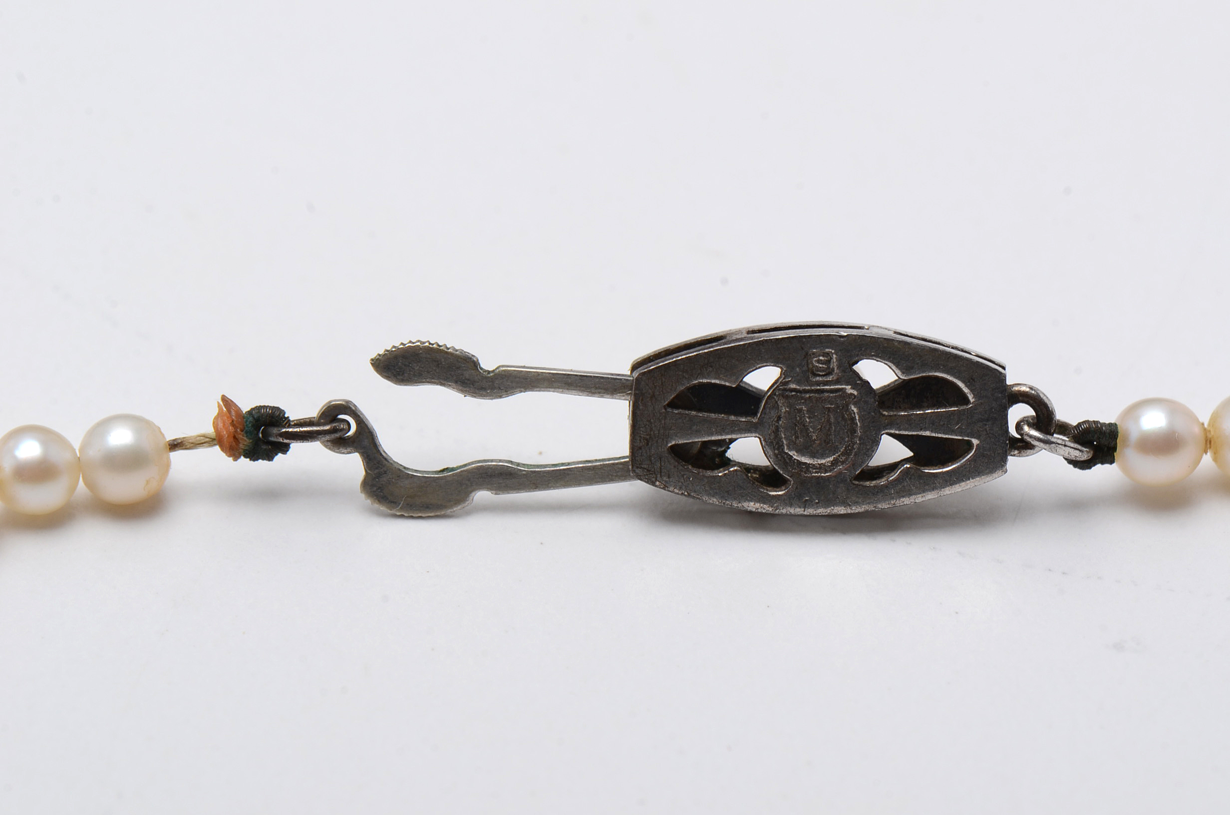 Vintage Mikimoto Sterling Silver and Cultured Pearl Necklace