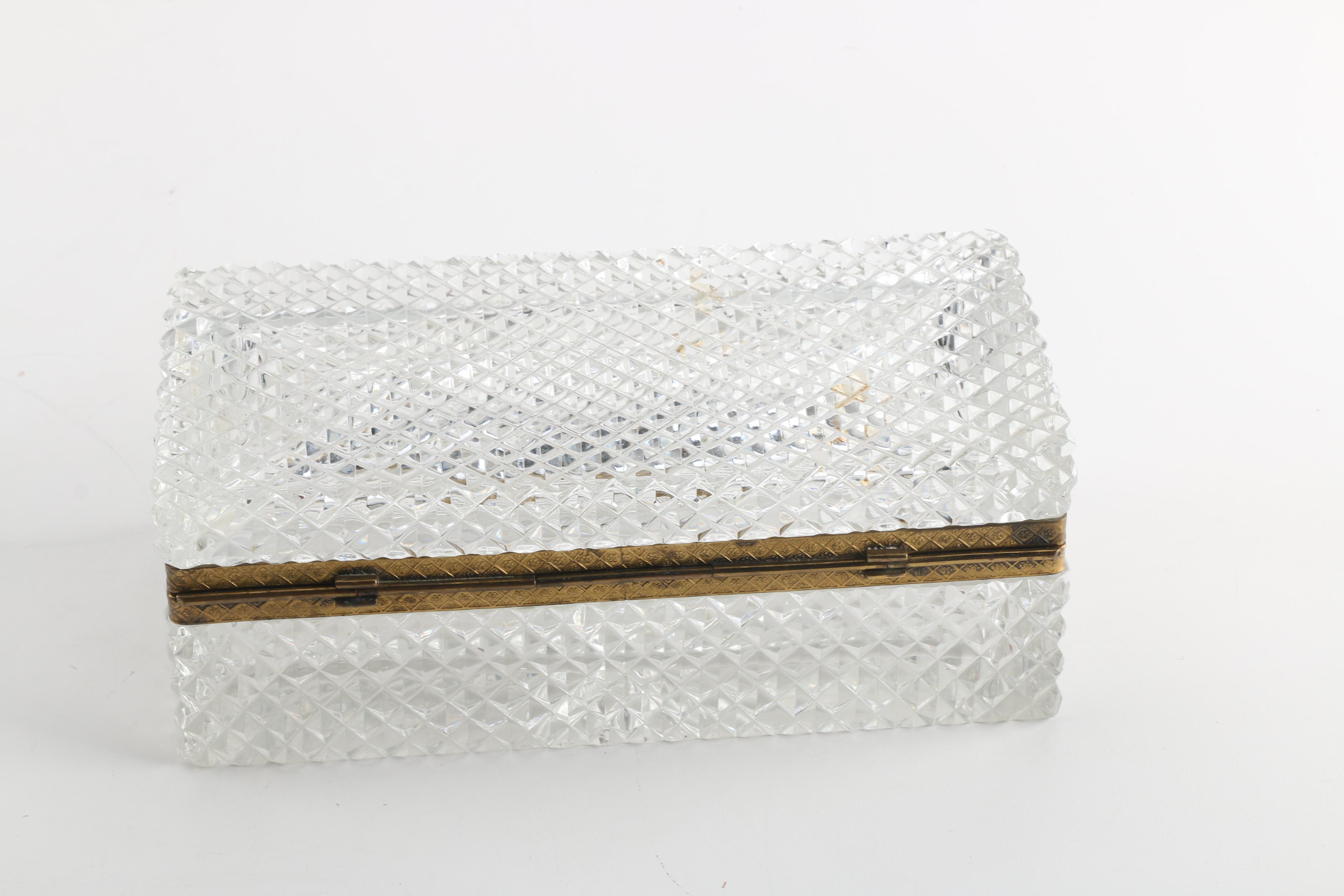 Art Deco Cut Crystal Box