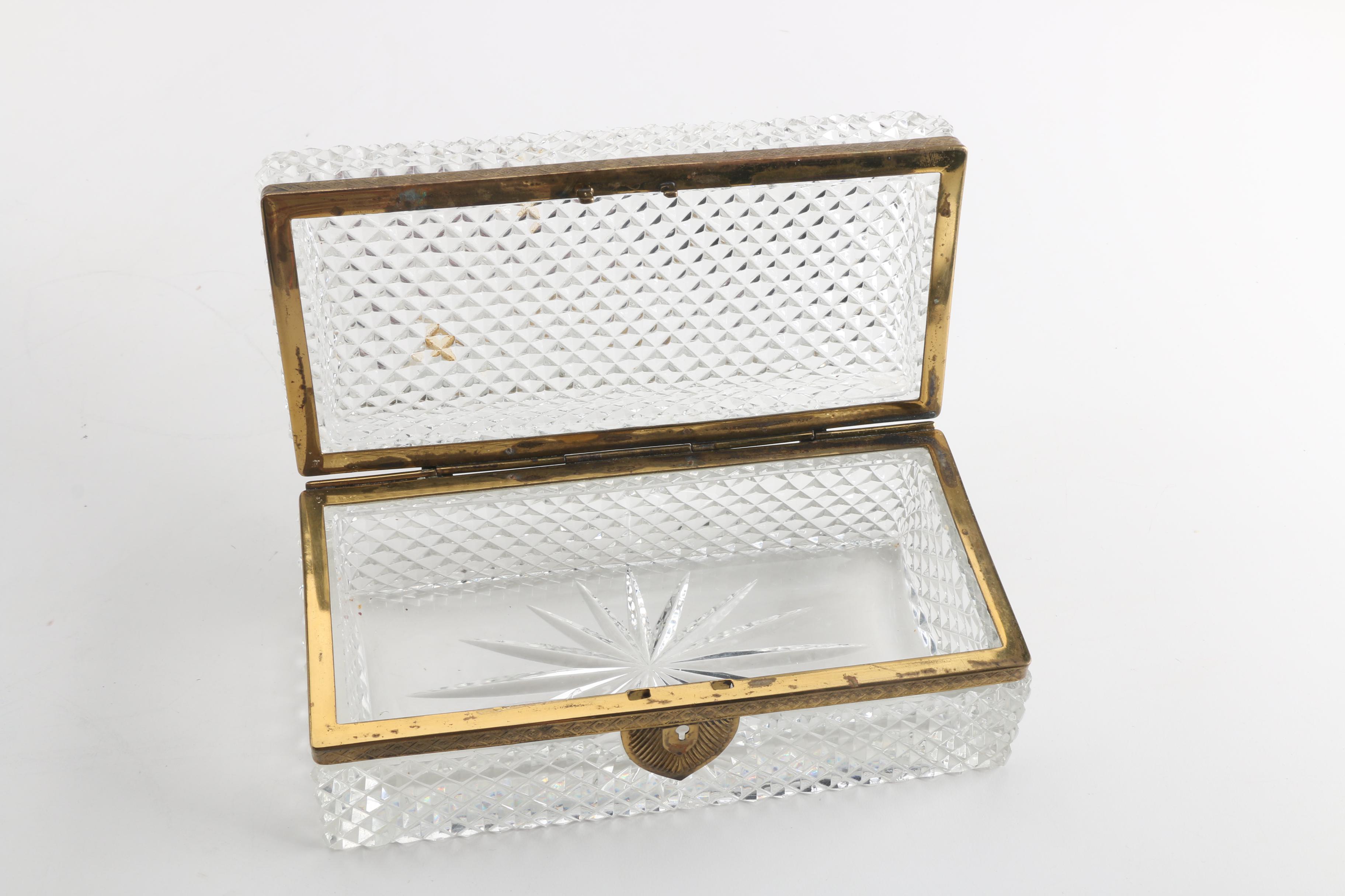 Art Deco Cut Crystal Box