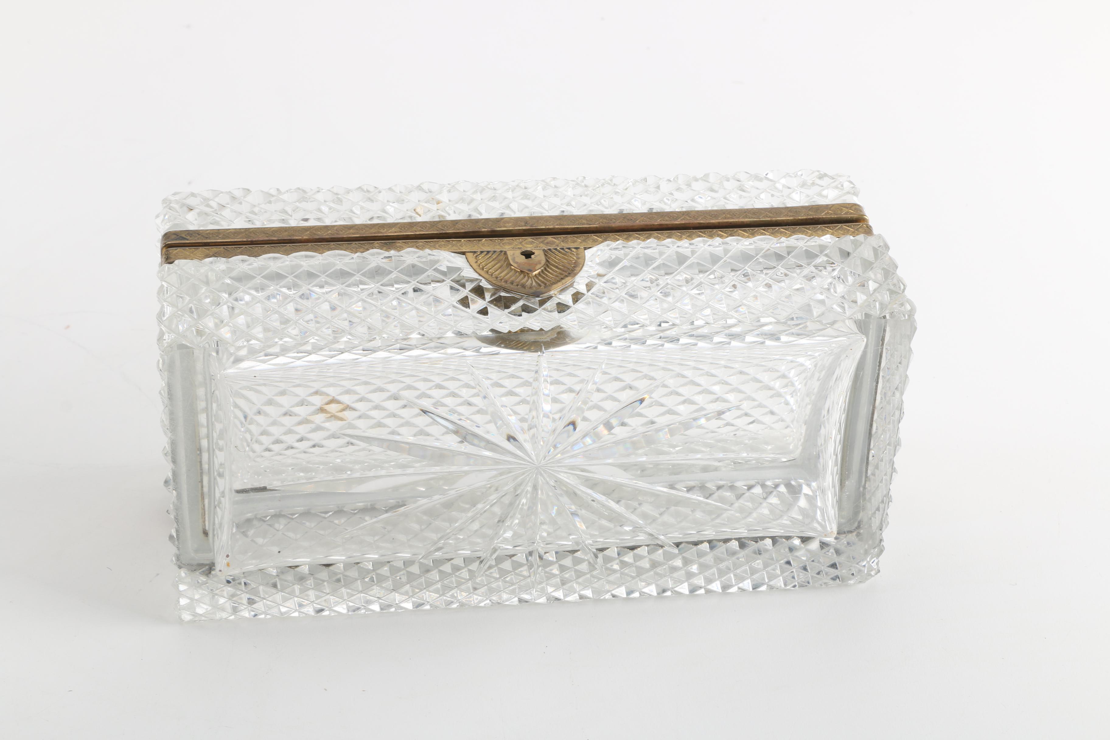 Art Deco Cut Crystal Box