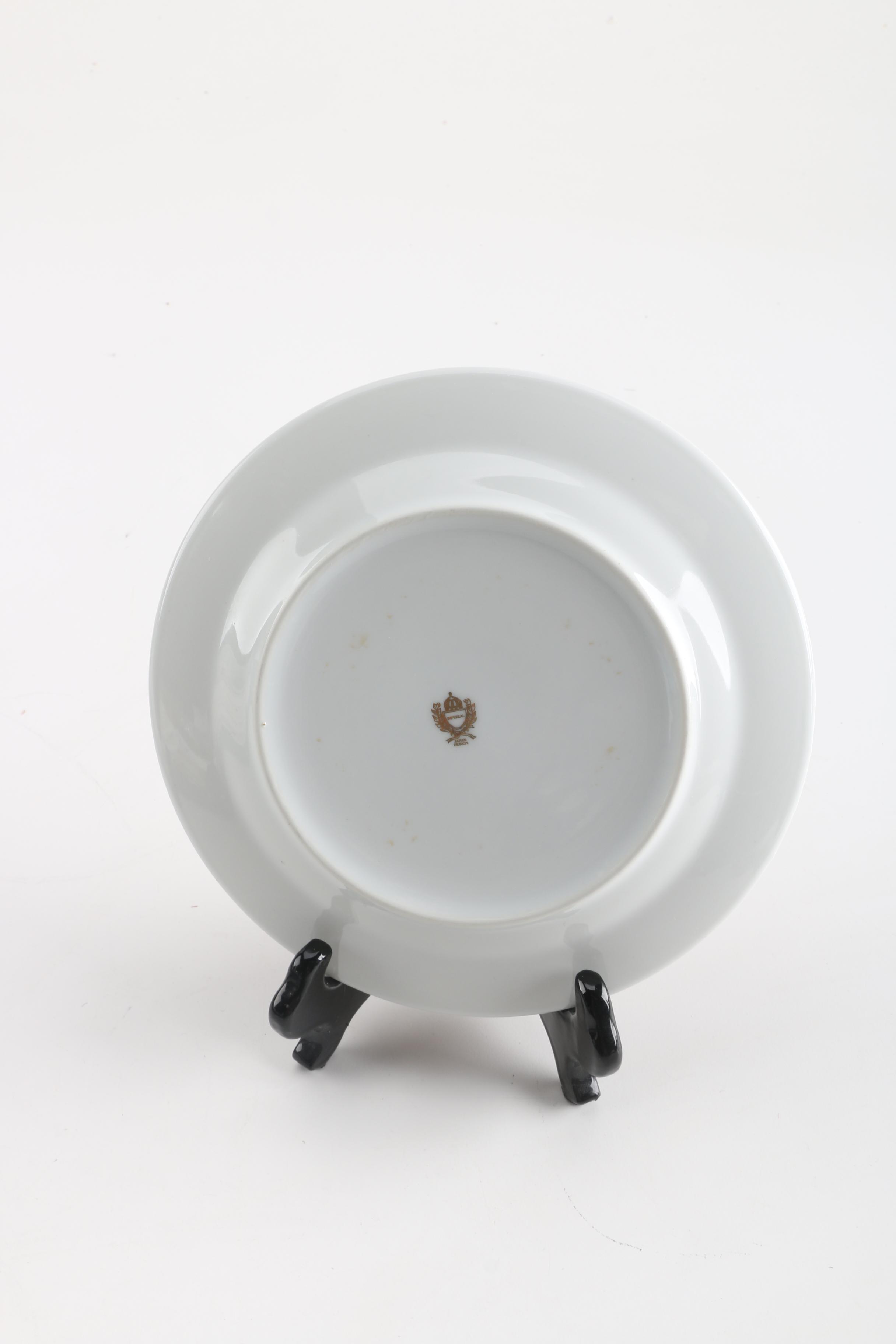 Imperial Porcelain Plate and Wood Stand