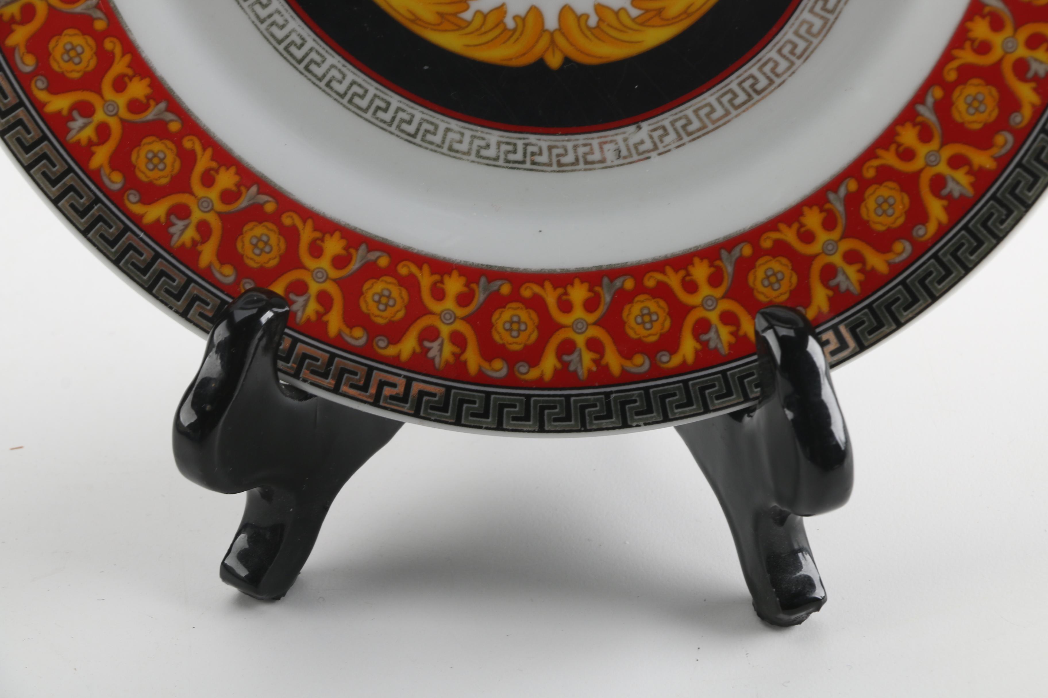 Imperial Porcelain Plate and Wood Stand