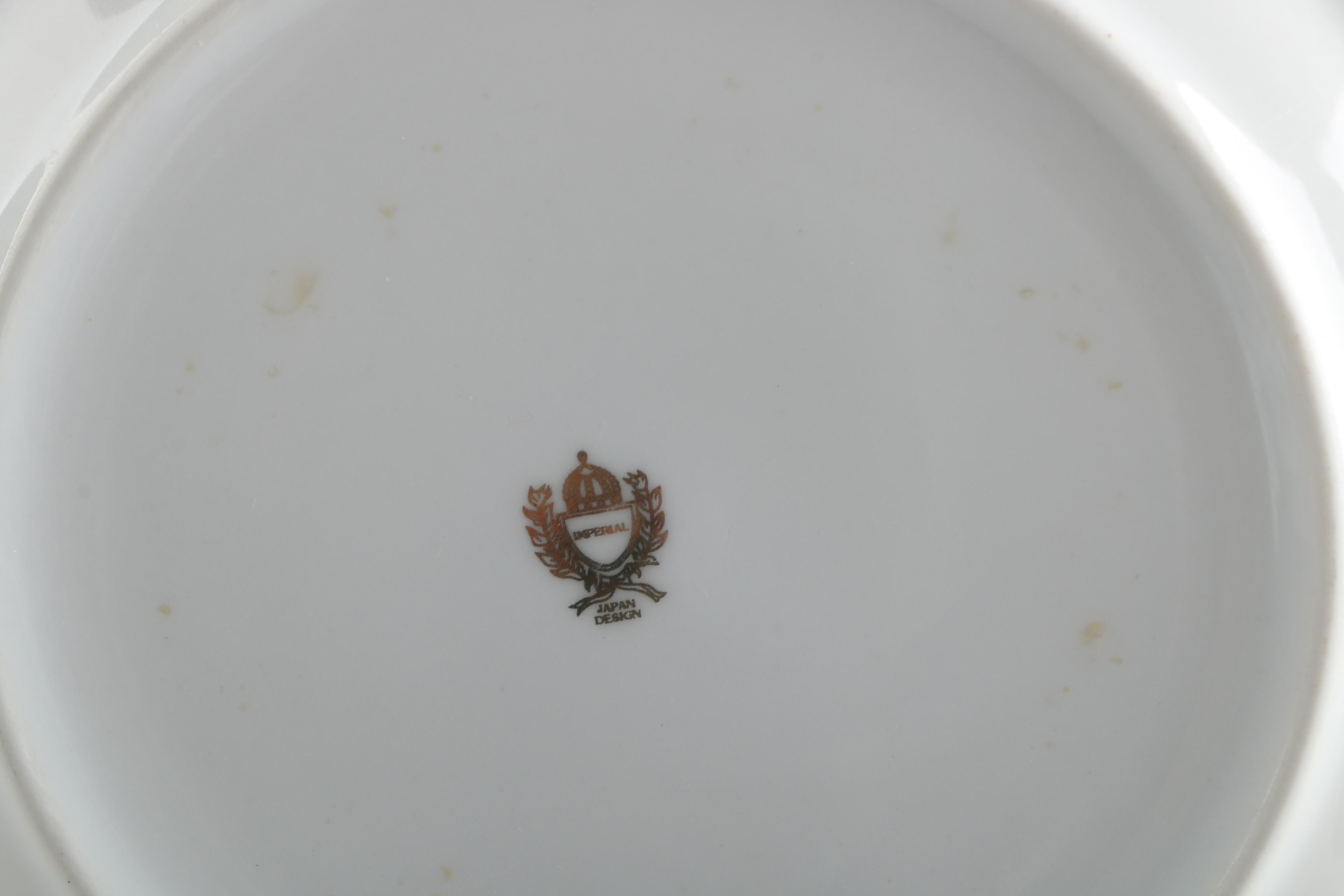 Imperial Porcelain Plate and Wood Stand