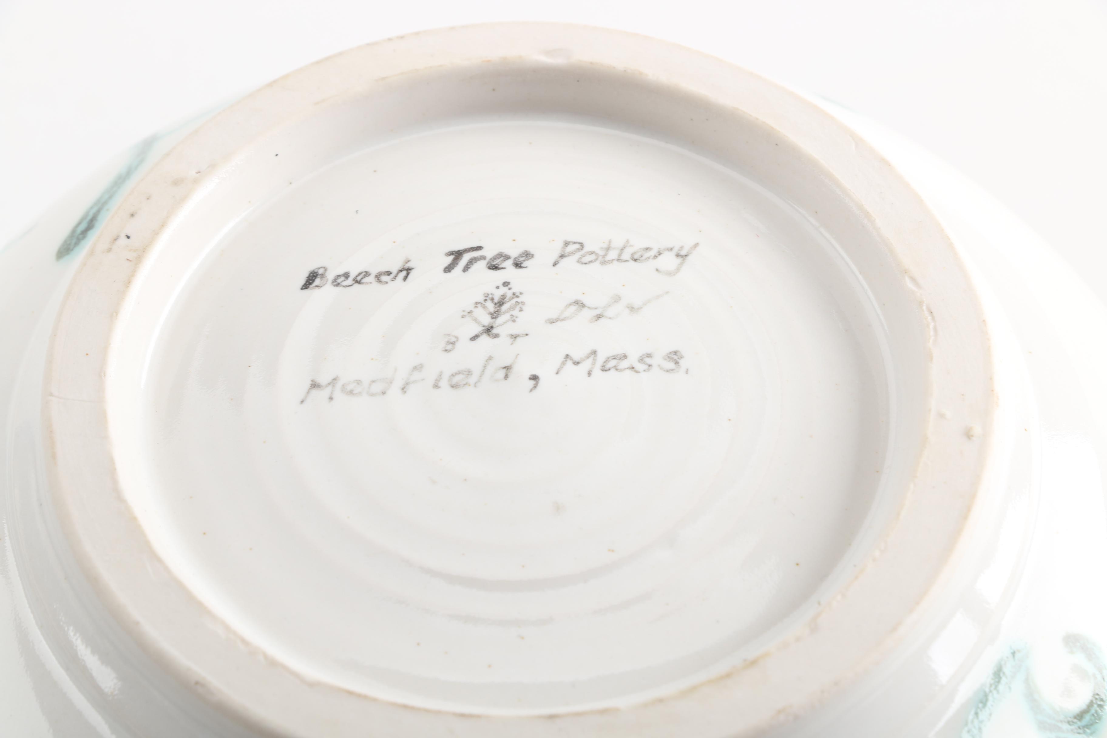 Hand Thrown Beech Tree Porcelain Serving Bowl