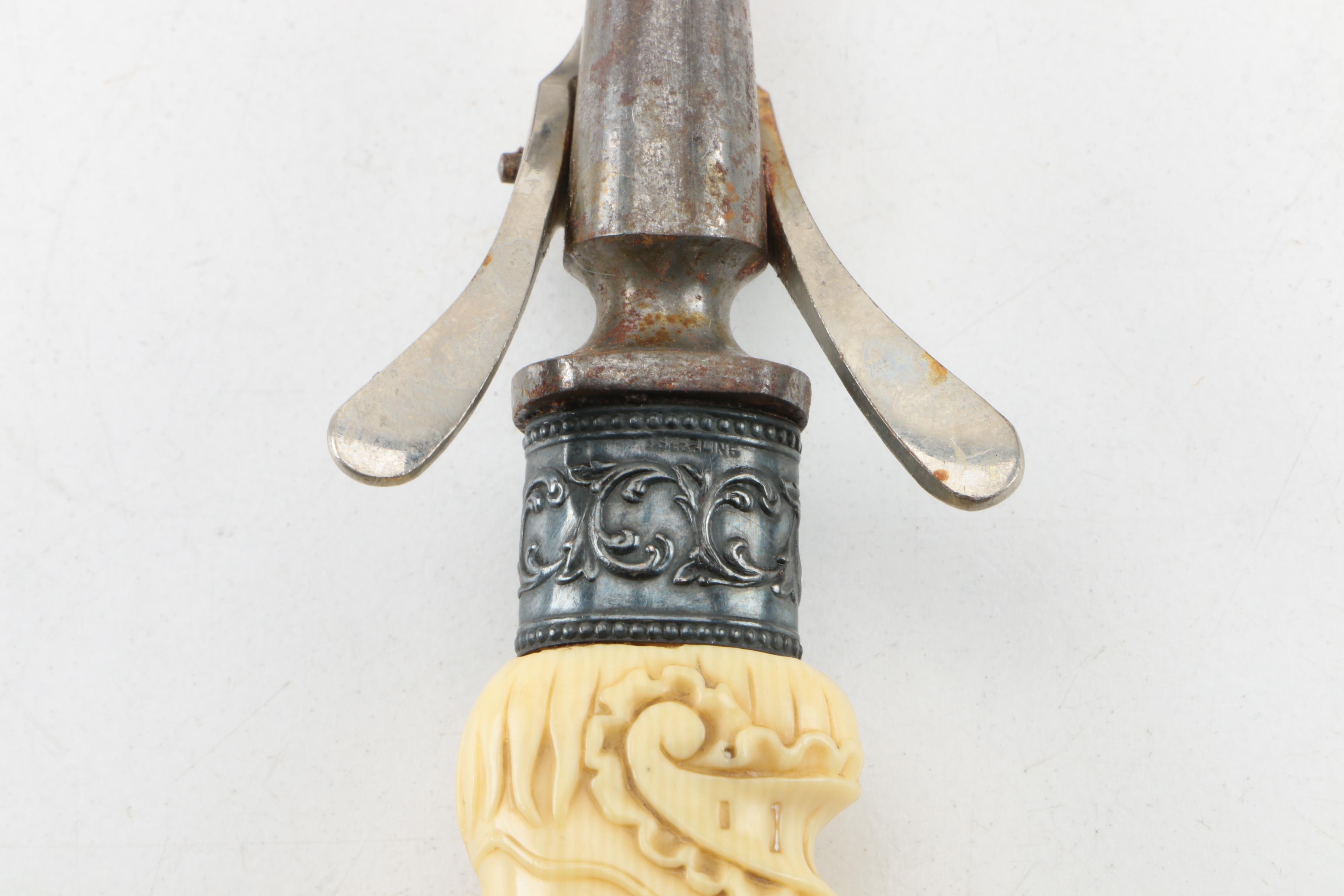 Celluloid and Sterling Silver Bolstered Carving Set