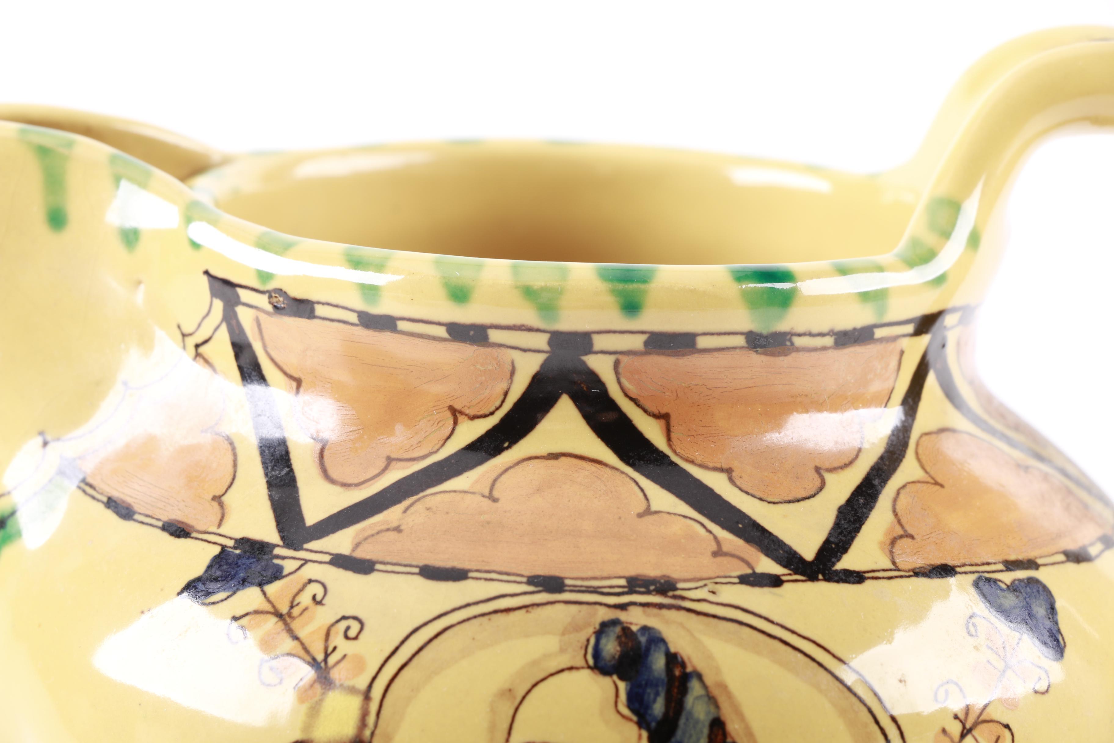 Vintage Ciaurro Orvieto Hand Painted Italian Faience Pitcher