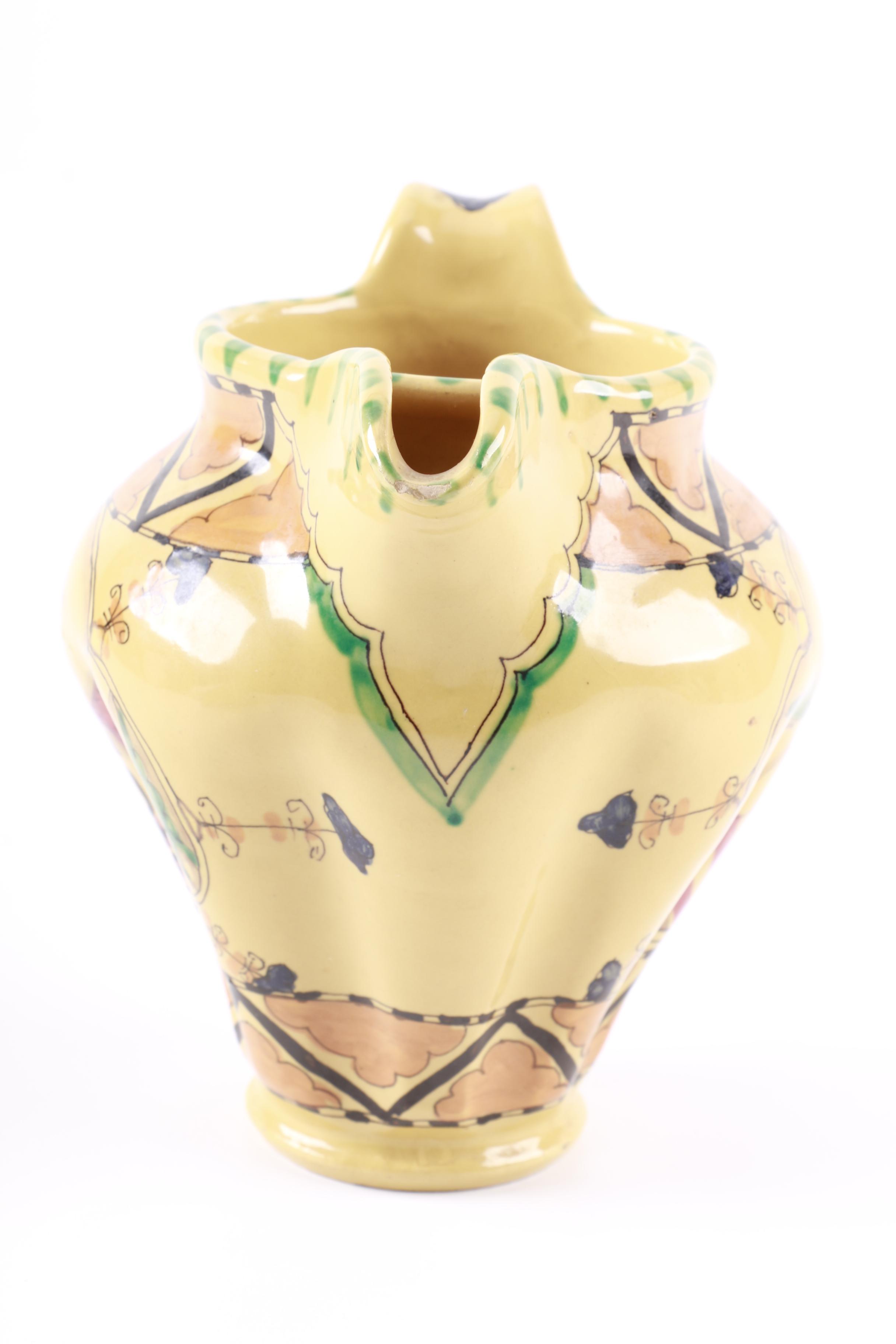 Vintage Ciaurro Orvieto Hand Painted Italian Faience Pitcher