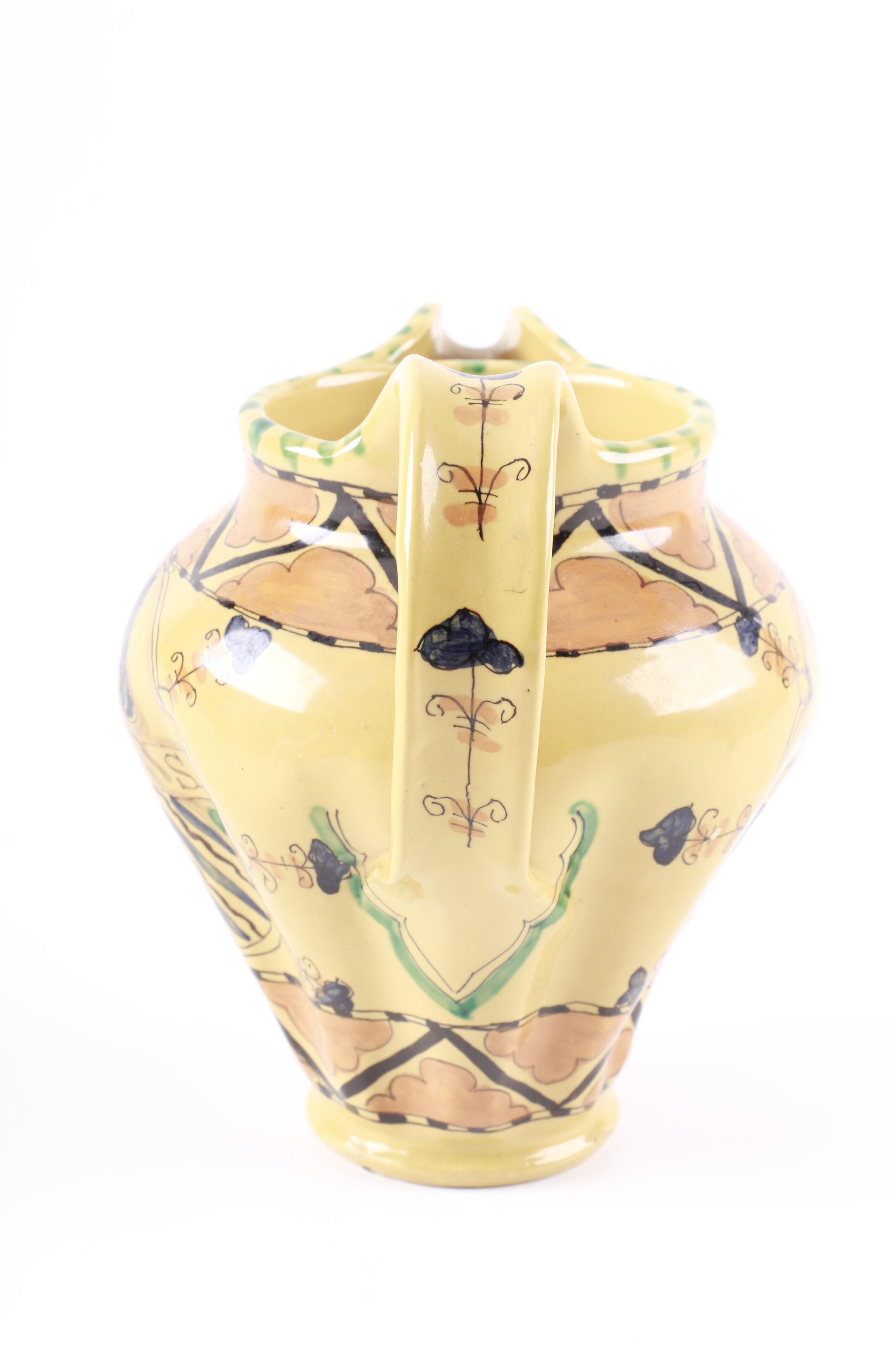 Vintage Ciaurro Orvieto Hand Painted Italian Faience Pitcher