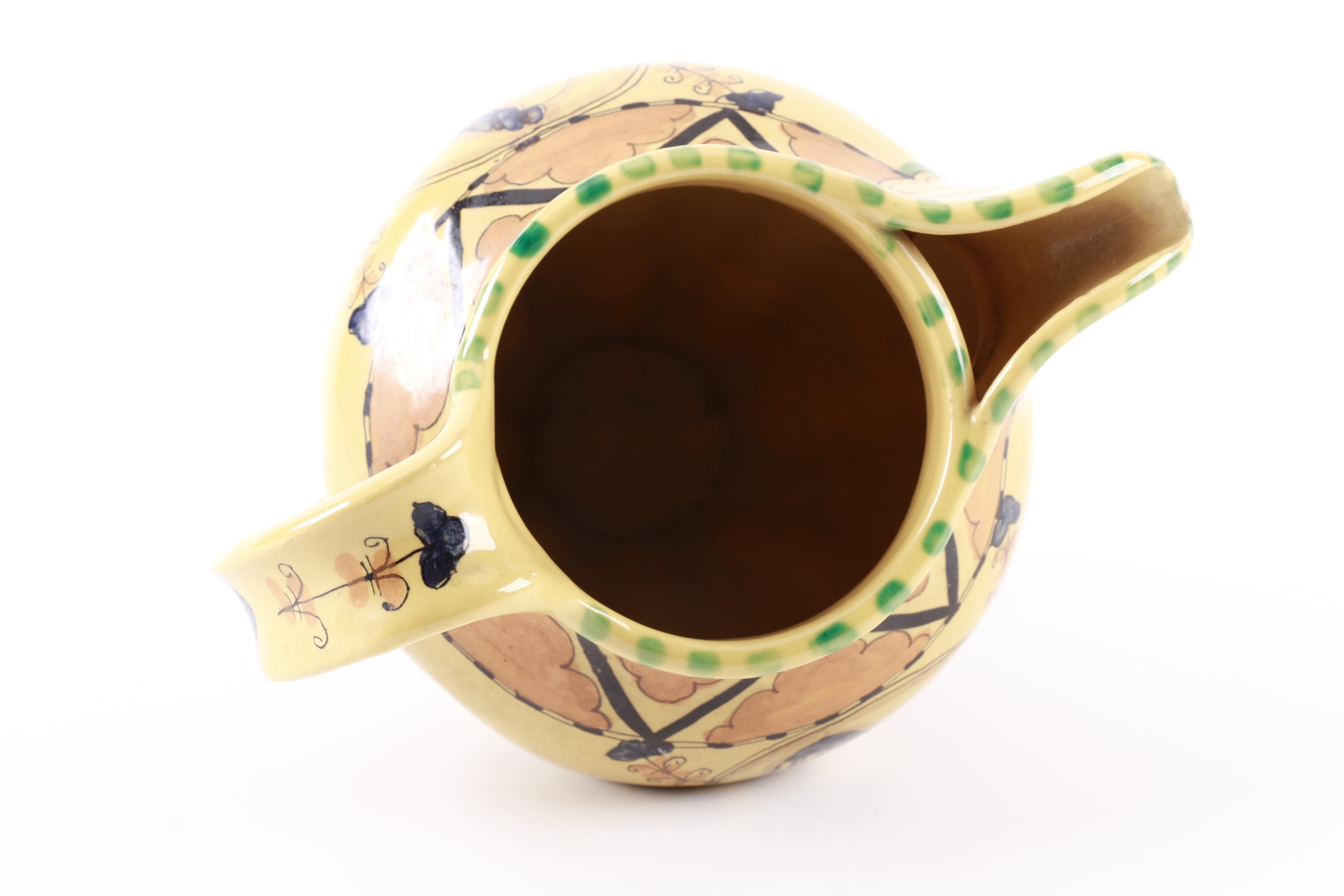 Vintage Ciaurro Orvieto Hand Painted Italian Faience Pitcher