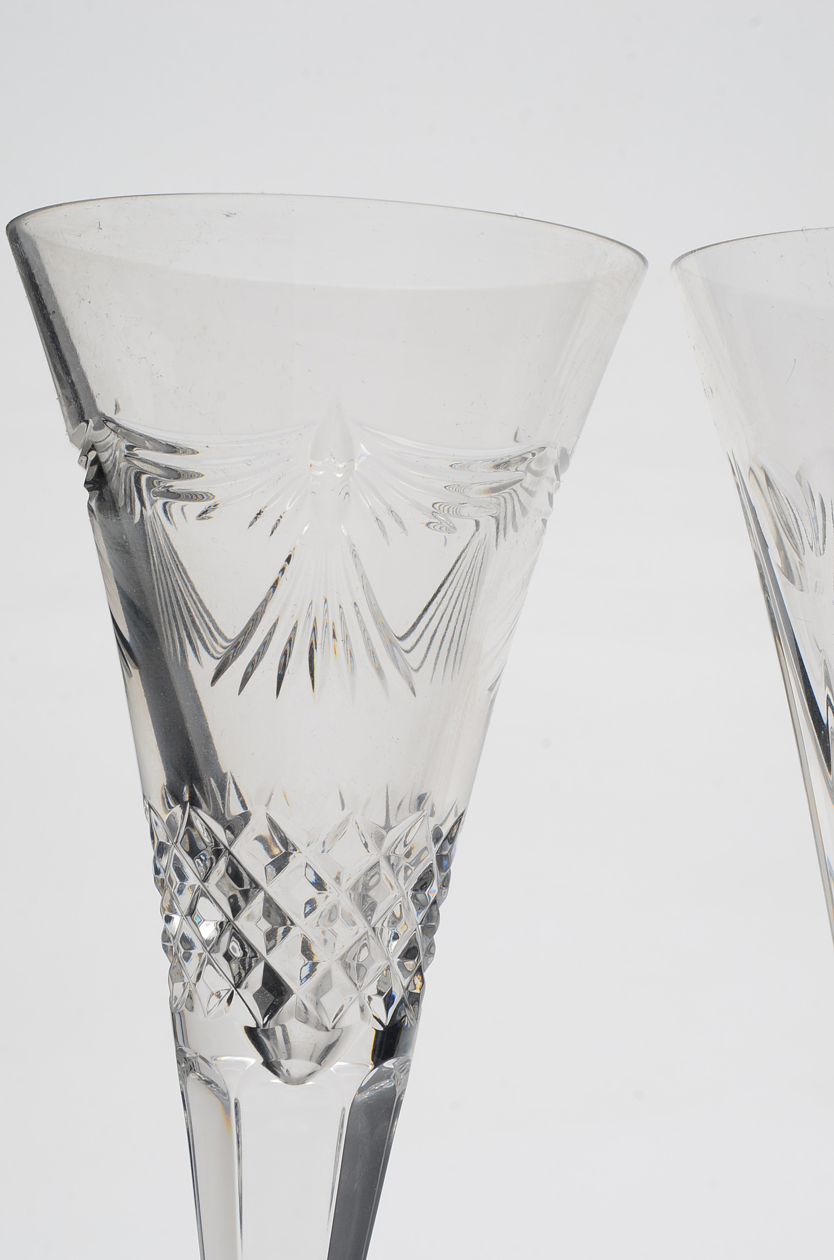 Six Waterford Crystal "Millennium Collection" Champagne Flutes