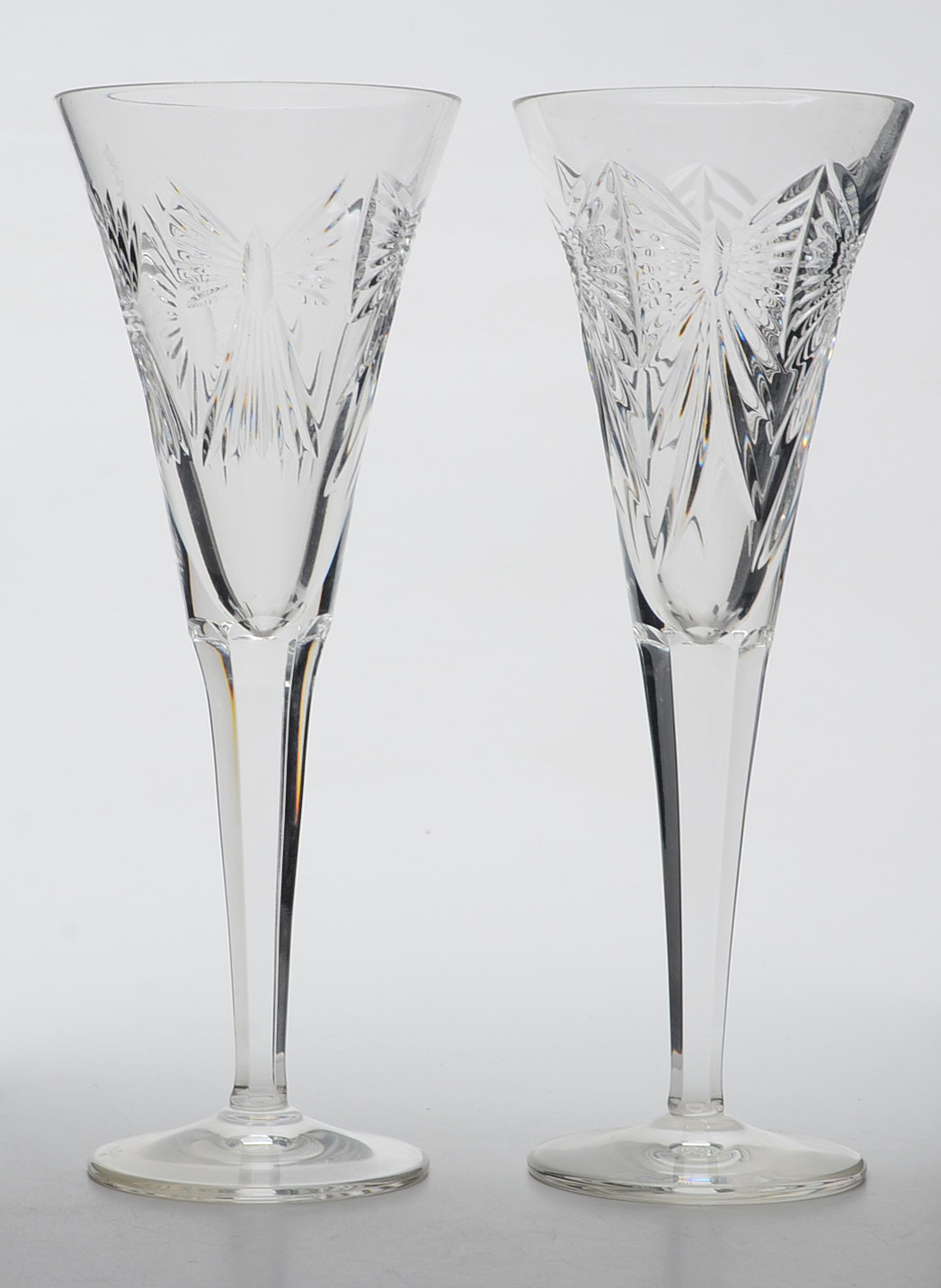 Eight Waterford Crystal "Millennium Collection" Champagne Flutes"