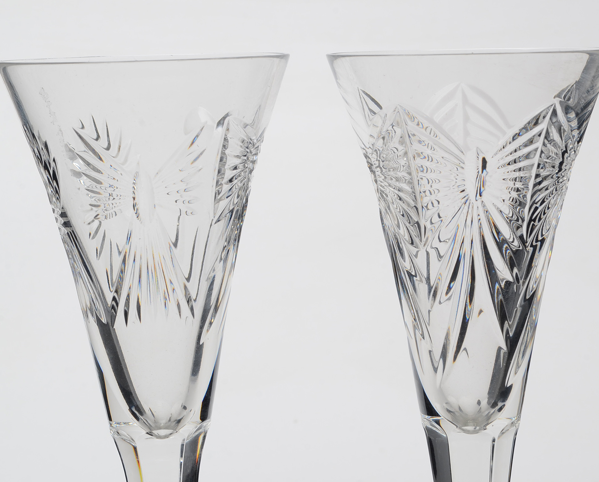 Eight Waterford Crystal "Millennium Collection" Champagne Flutes"