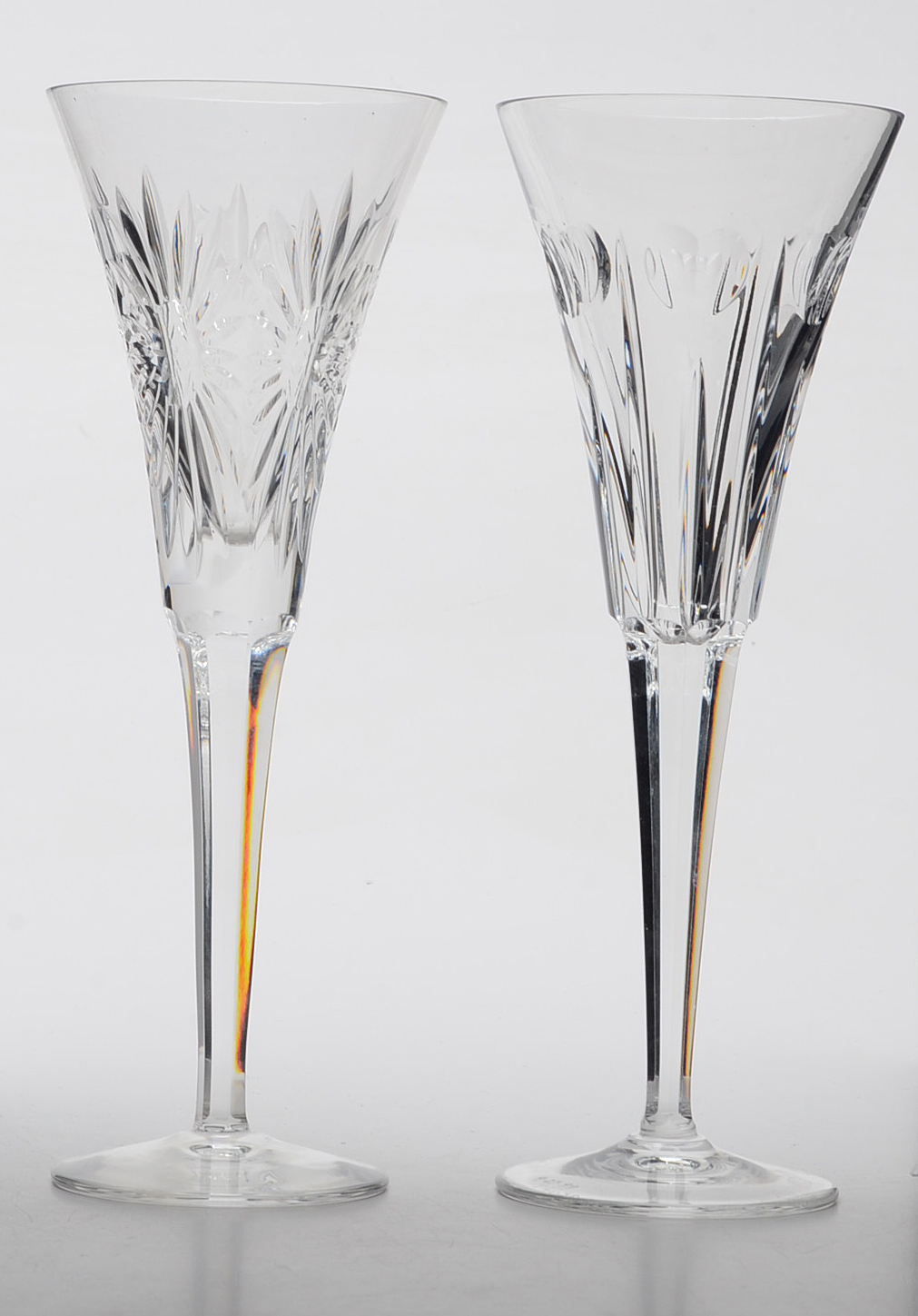 Eight Waterford Crystal "Millennium Collection" Champagne Flutes"