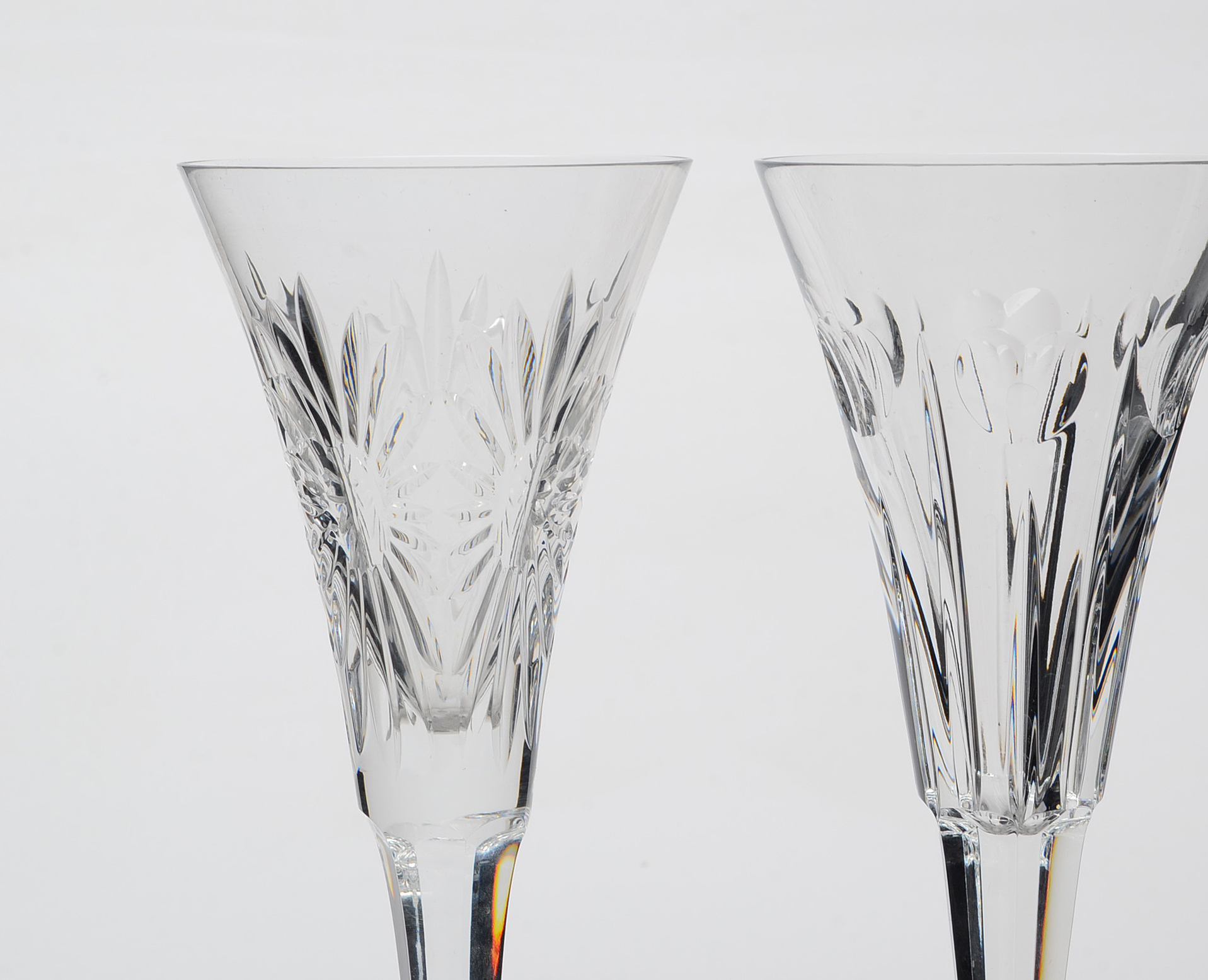 Eight Waterford Crystal "Millennium Collection" Champagne Flutes"