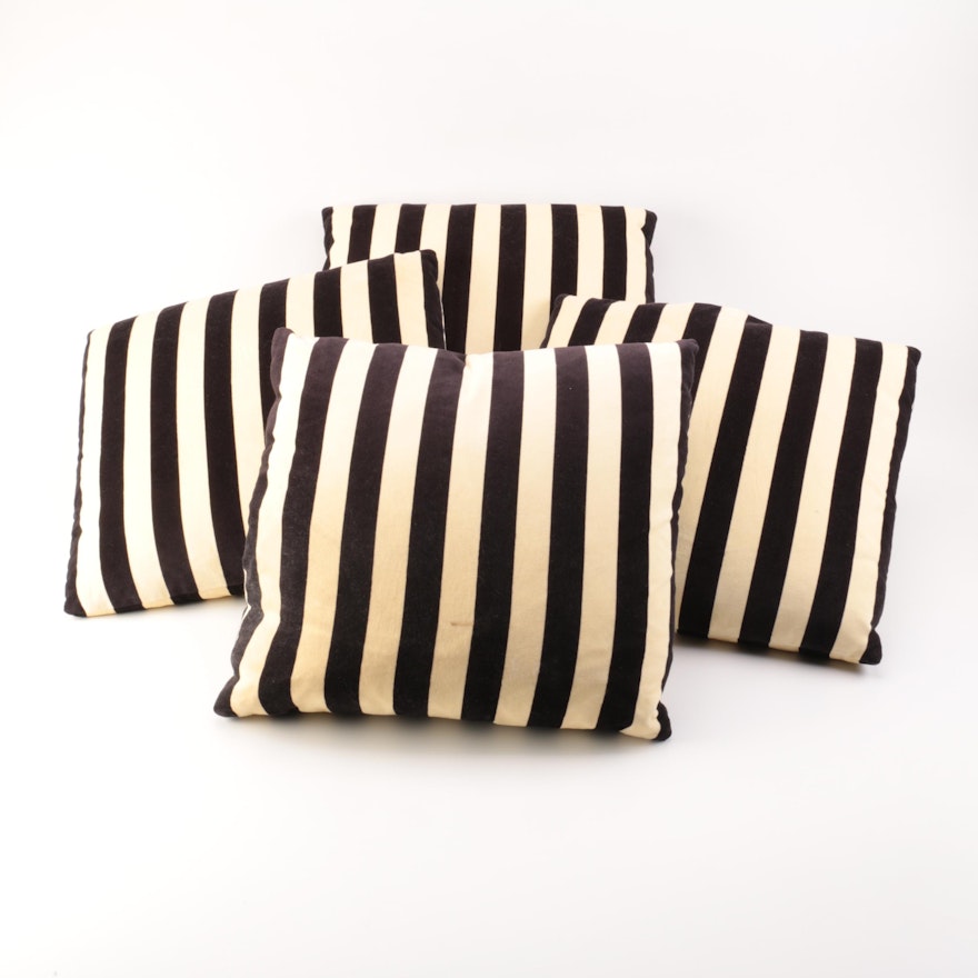 Four Striped Throw Pillows