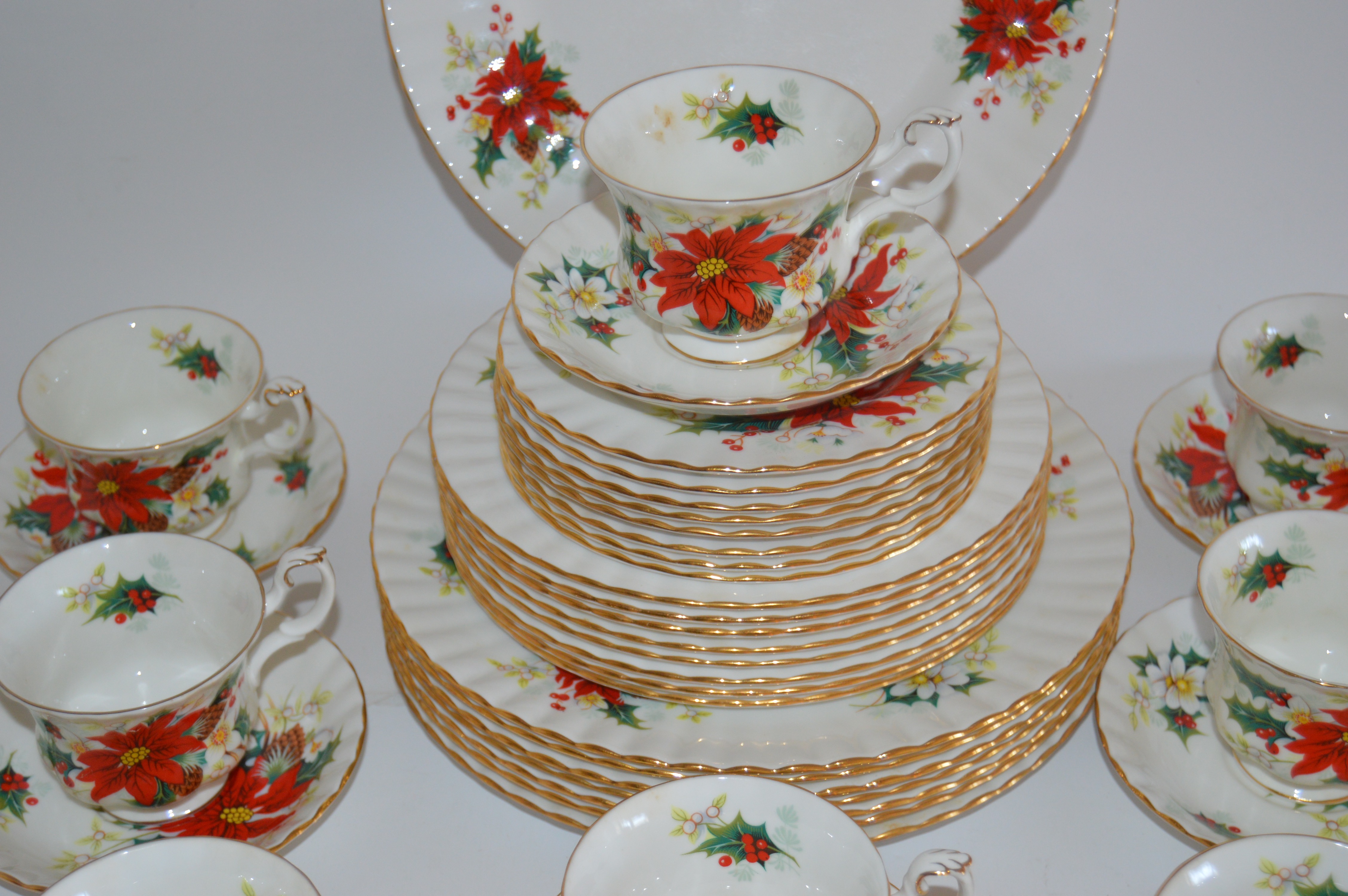 Royal Albert "Poinsettia" Bone China Set
