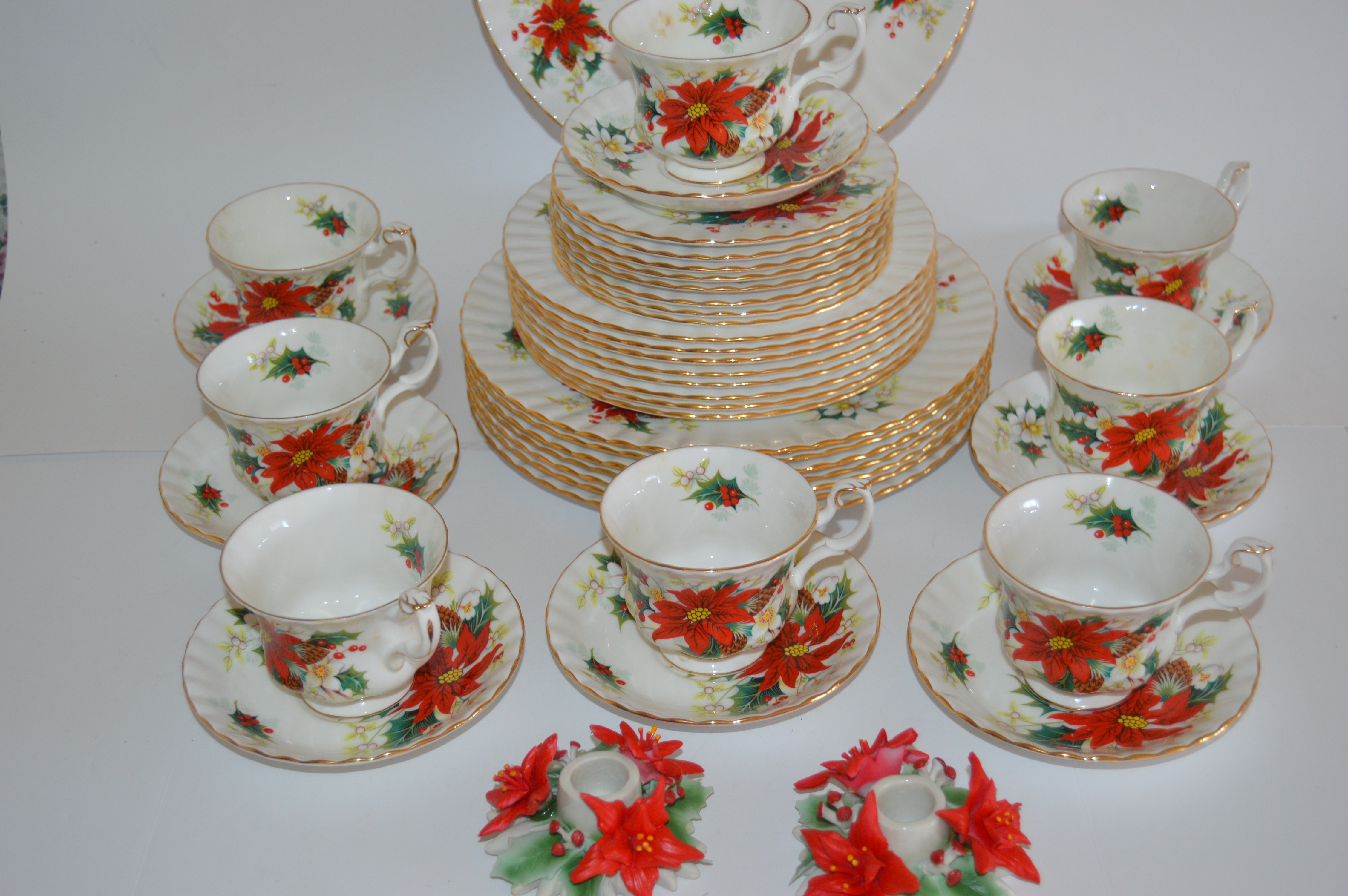 Royal Albert "Poinsettia" Bone China Set