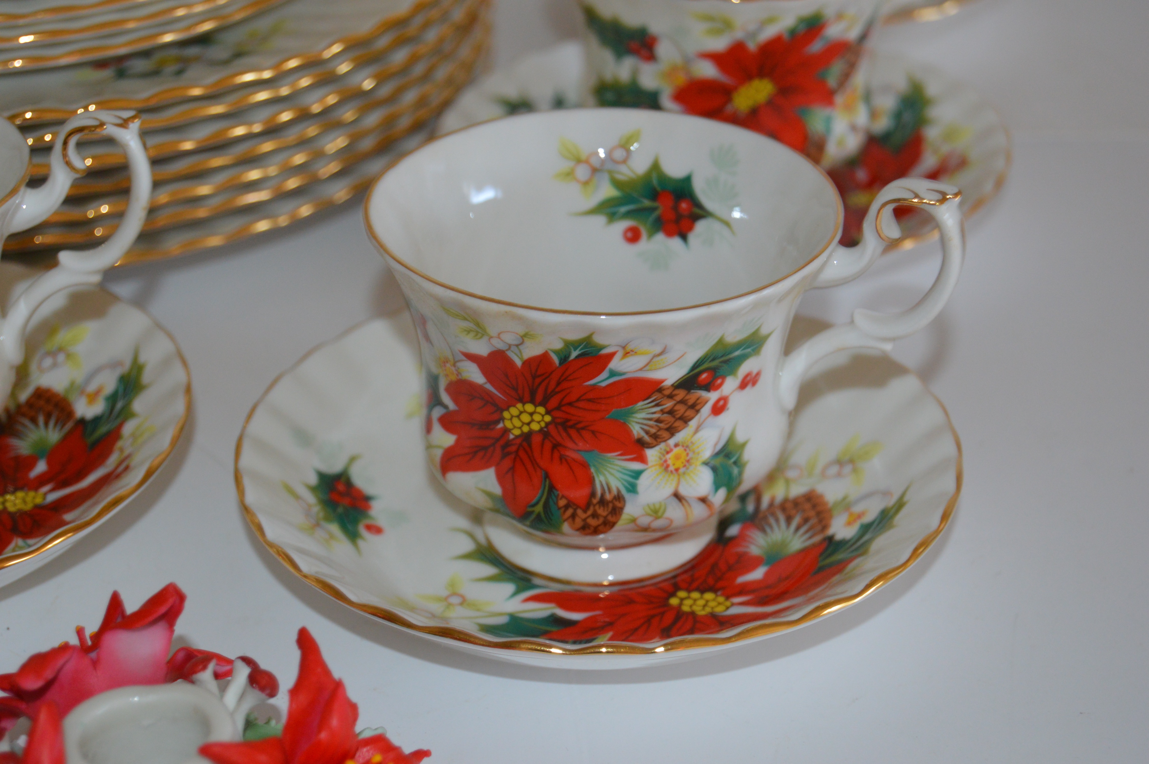 Royal Albert "Poinsettia" Bone China Set