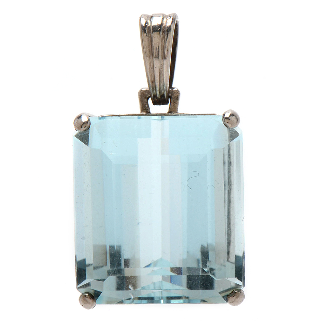 14K White Gold 26.63 CT Aquamarine Pendant