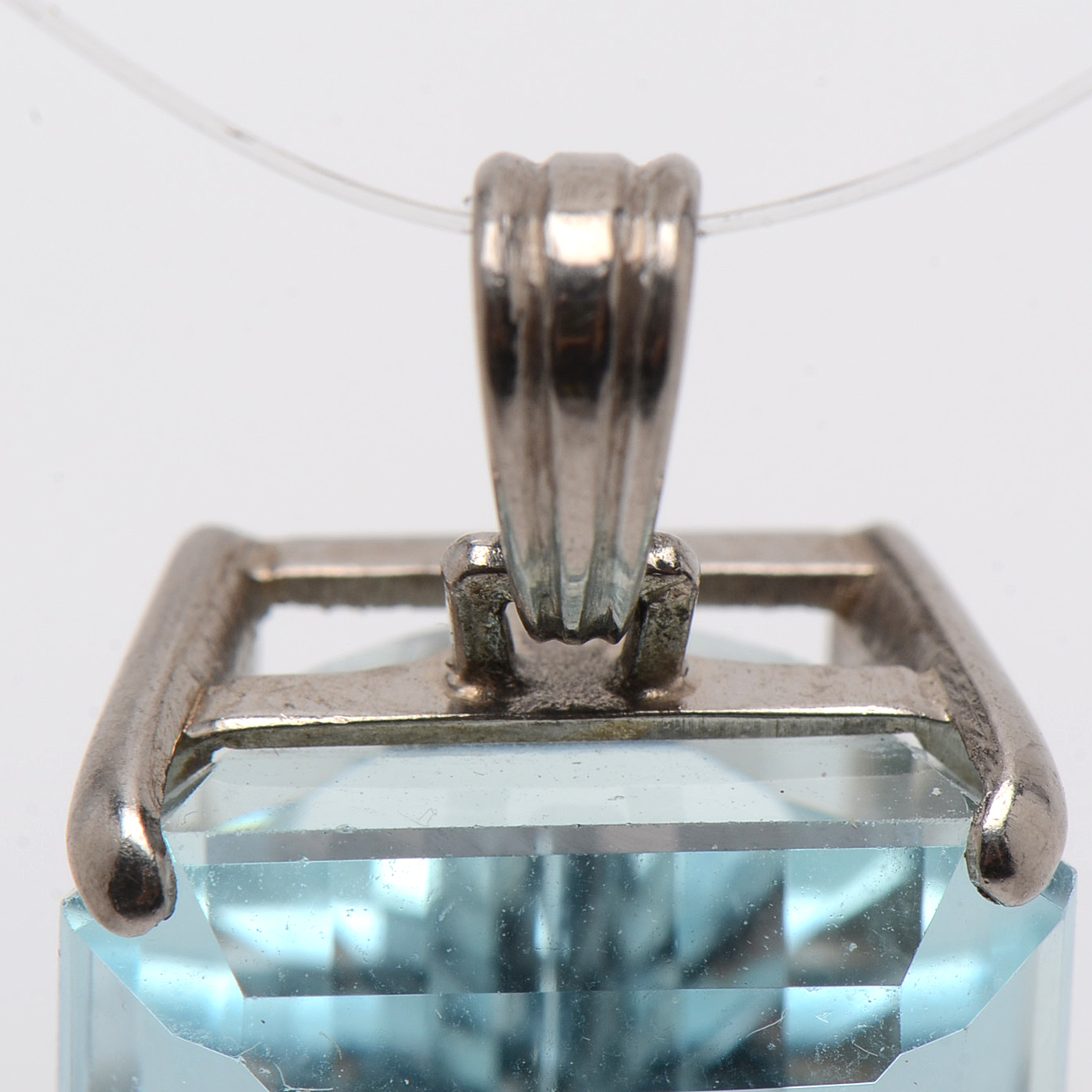 14K White Gold 26.63 CT Aquamarine Pendant
