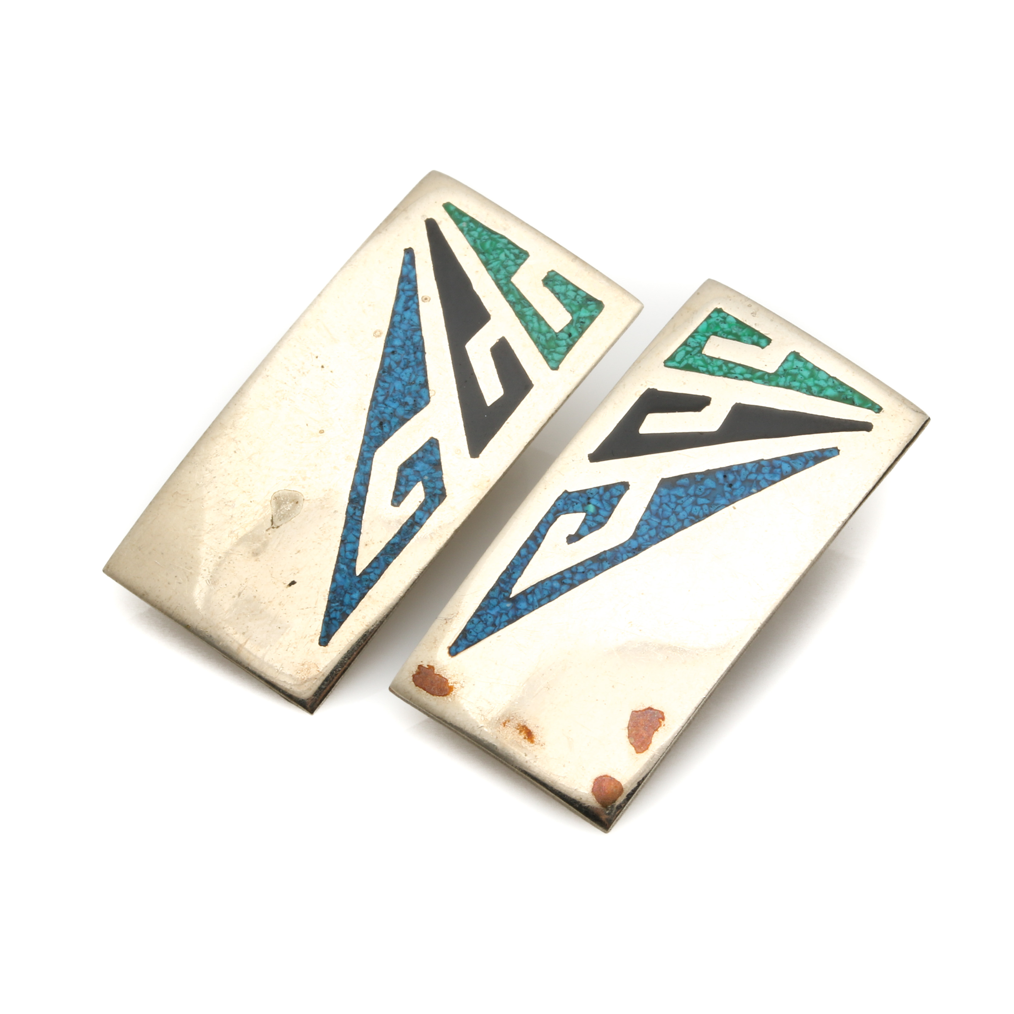 Malachite Beaded Necklace and Chip Inlay Earrings