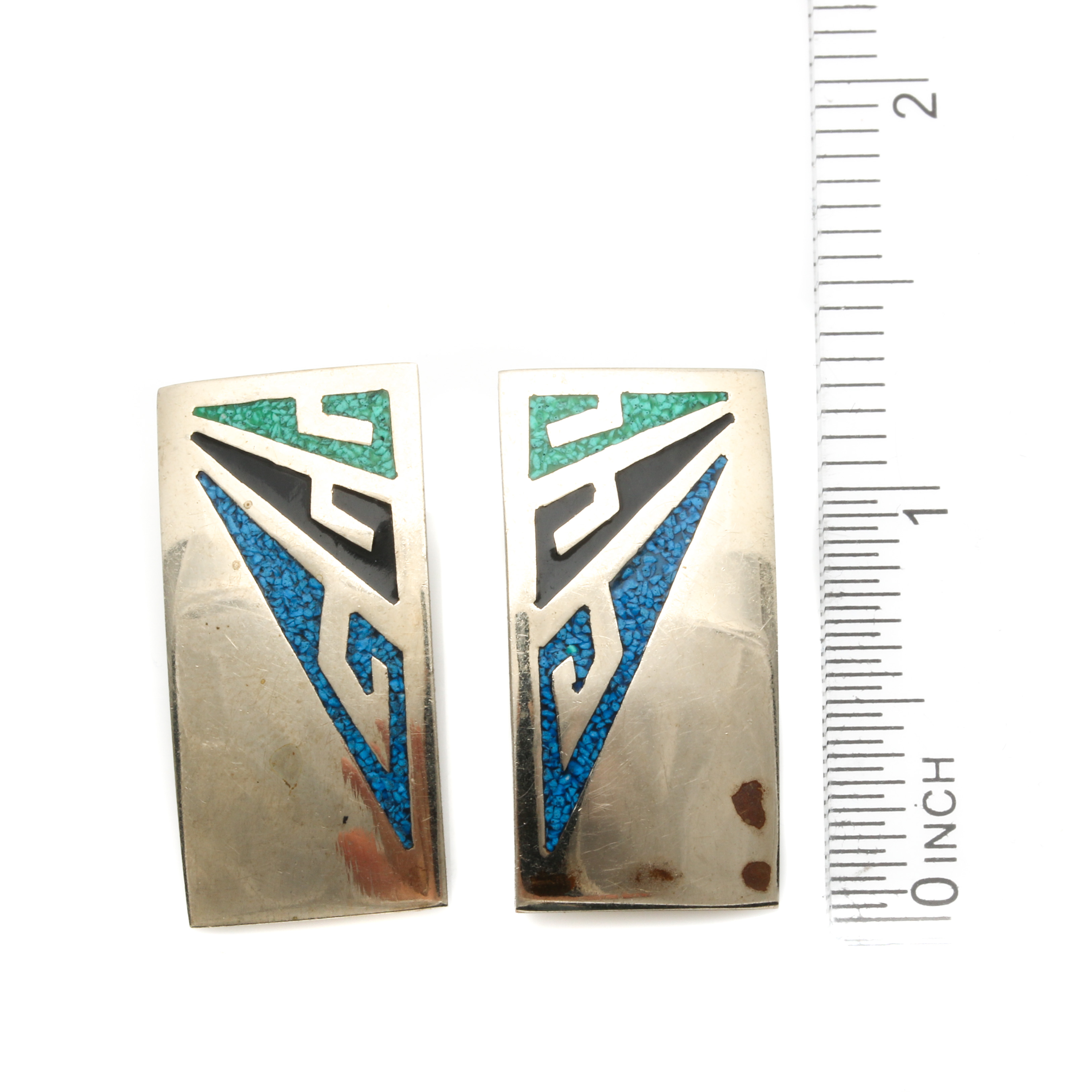 Malachite Beaded Necklace and Chip Inlay Earrings