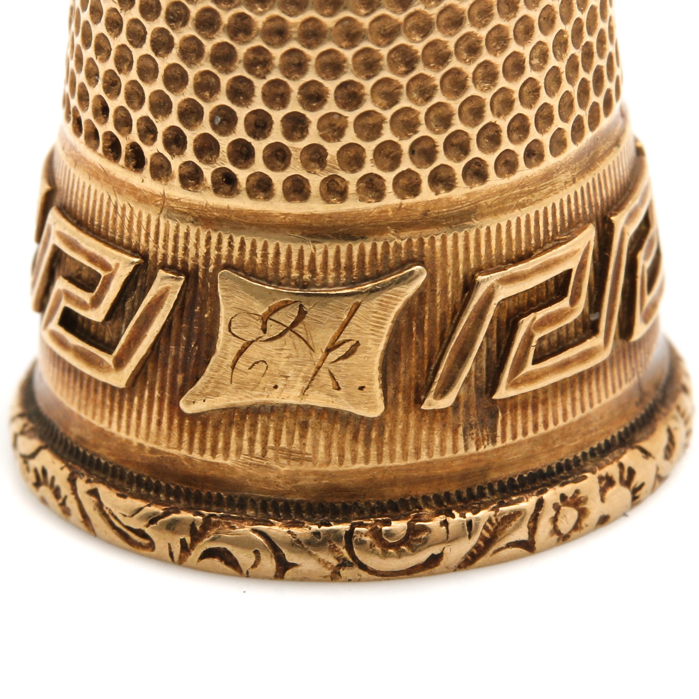 Victorian 14K Yellow Gold Amethyst Thimble