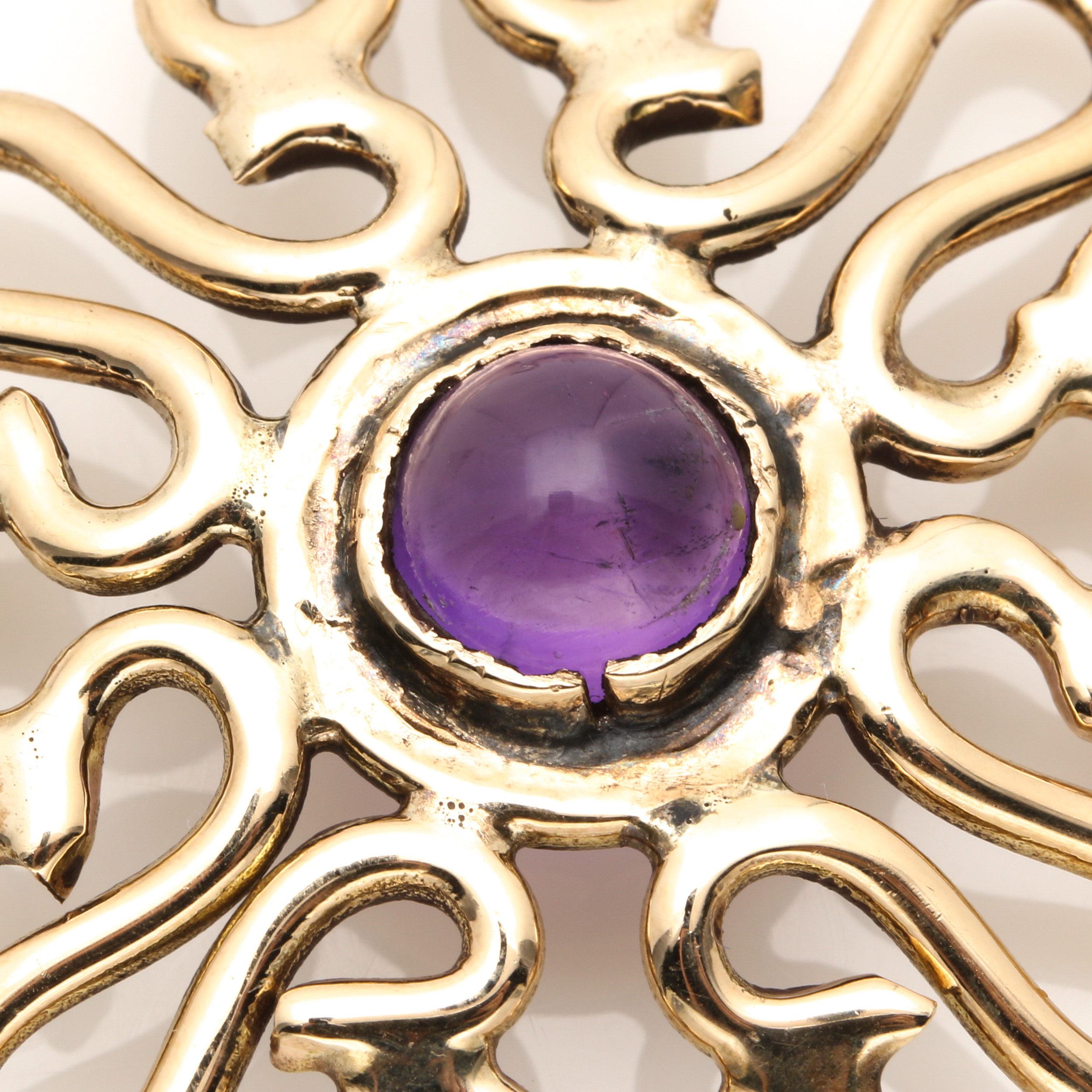 14K Yellow Gold Amethyst Pendant