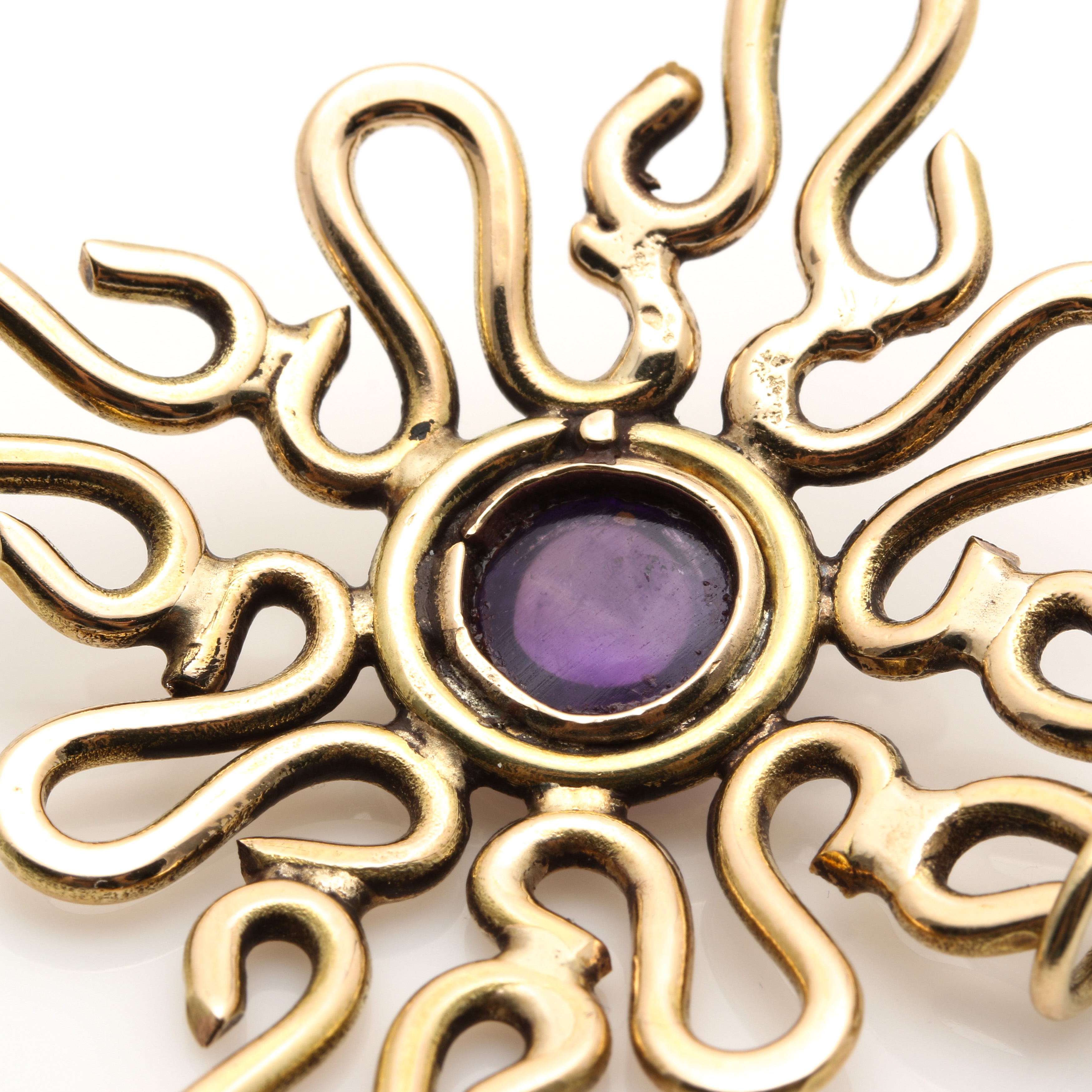 14K Yellow Gold Amethyst Pendant