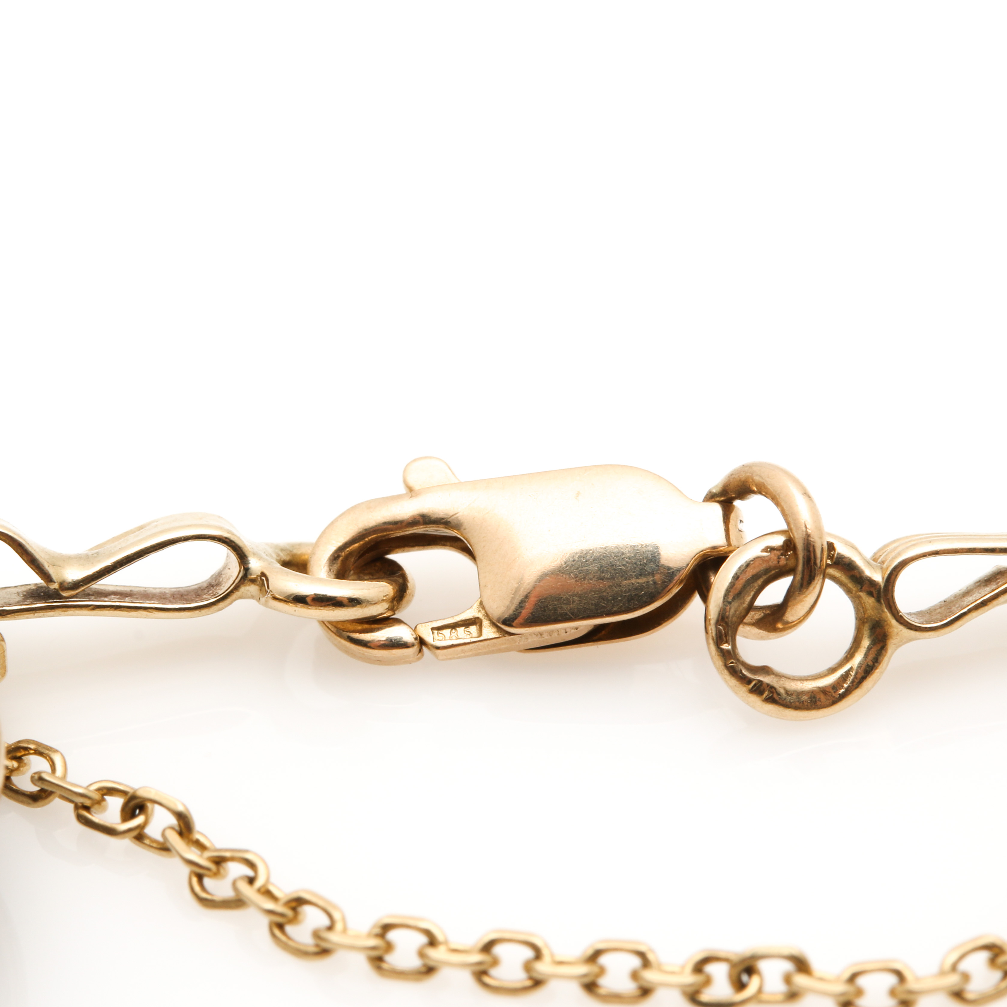 14K Yellow Gold Gemstone Scarab Bracelet