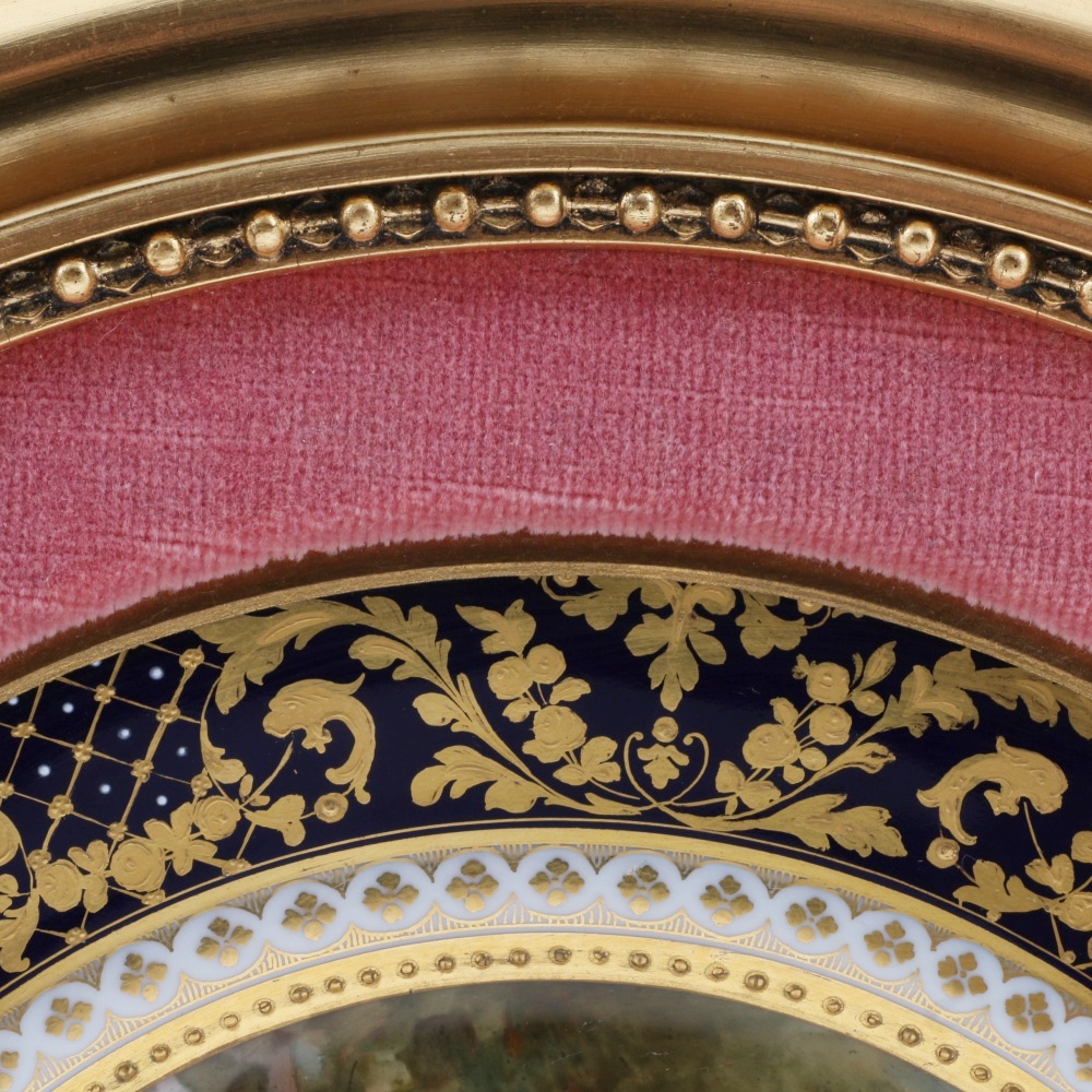 Royal Vienna Framed Hand Painted Porcelain Plate