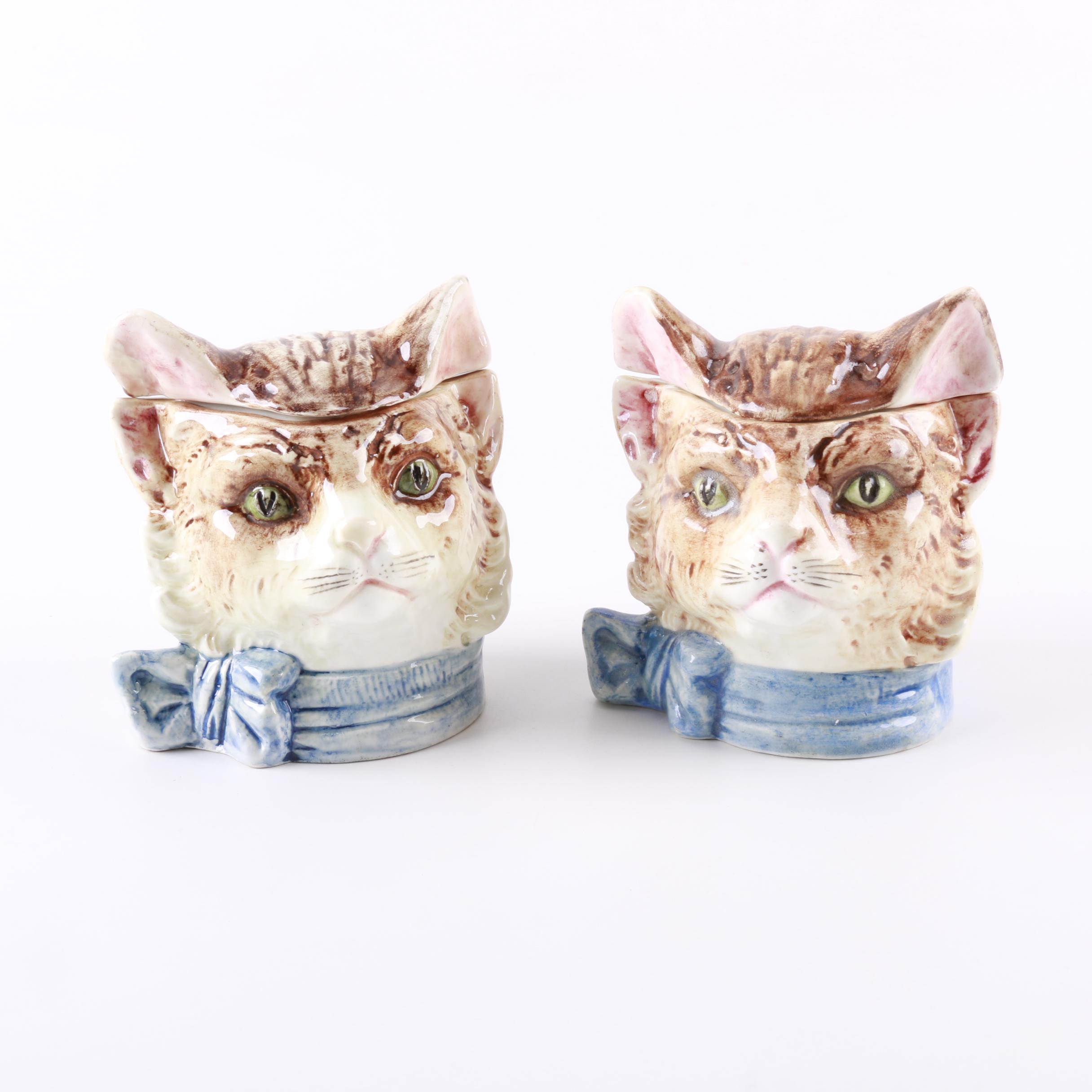 Vintage Ceramic Cat Head Humidors