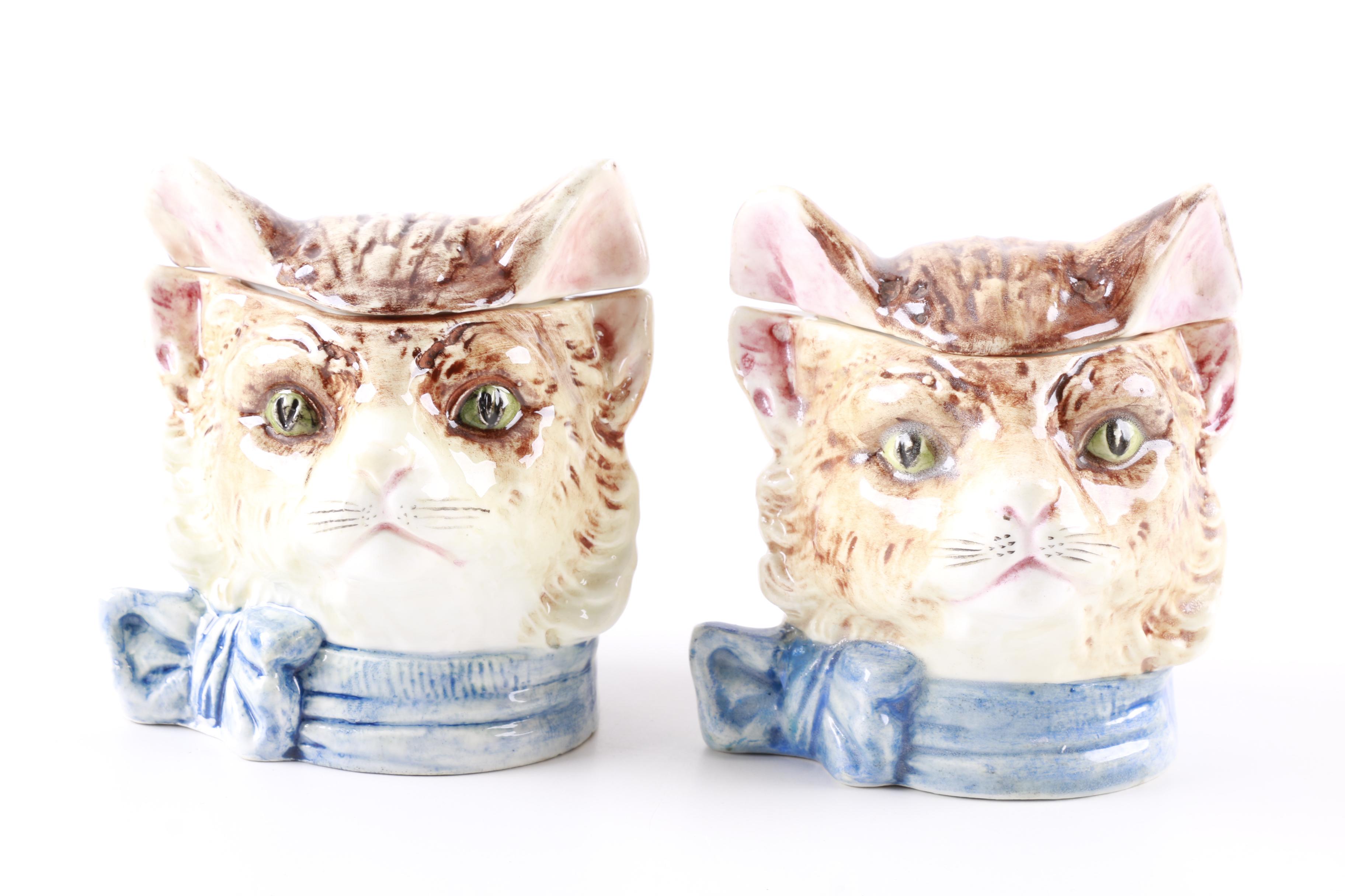 Vintage Ceramic Cat Head Humidors