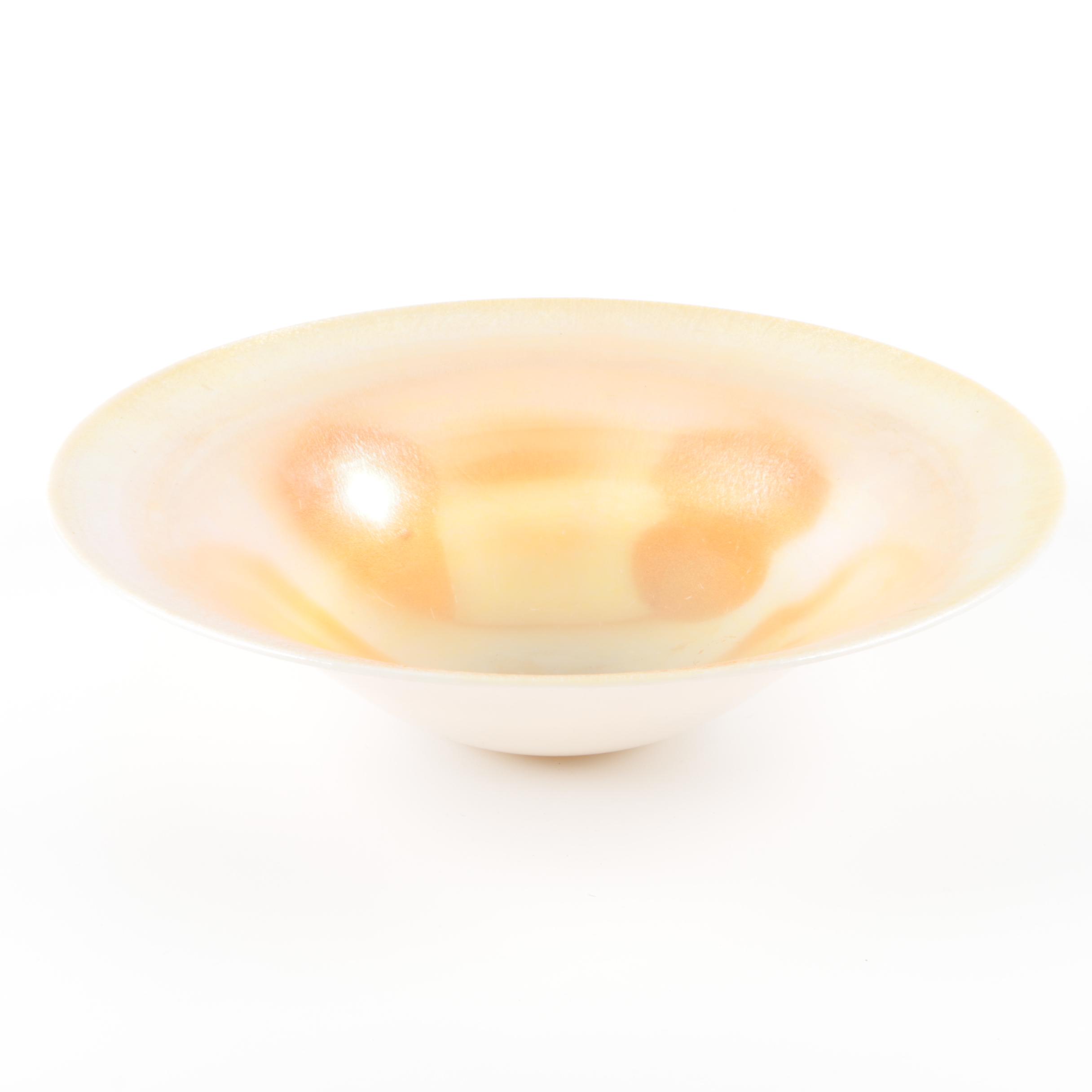 Steuben Gold Aurene and Calcite Glass Bowl