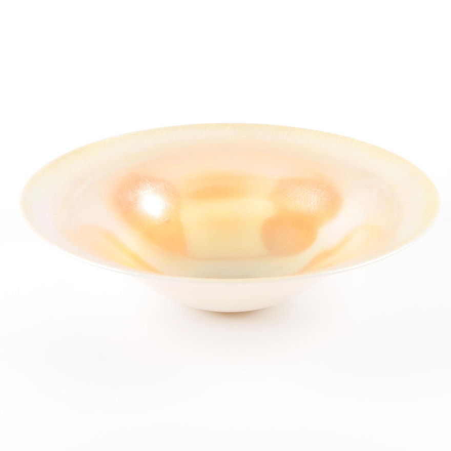 Steuben Gold Aurene and Calcite Glass Bowl