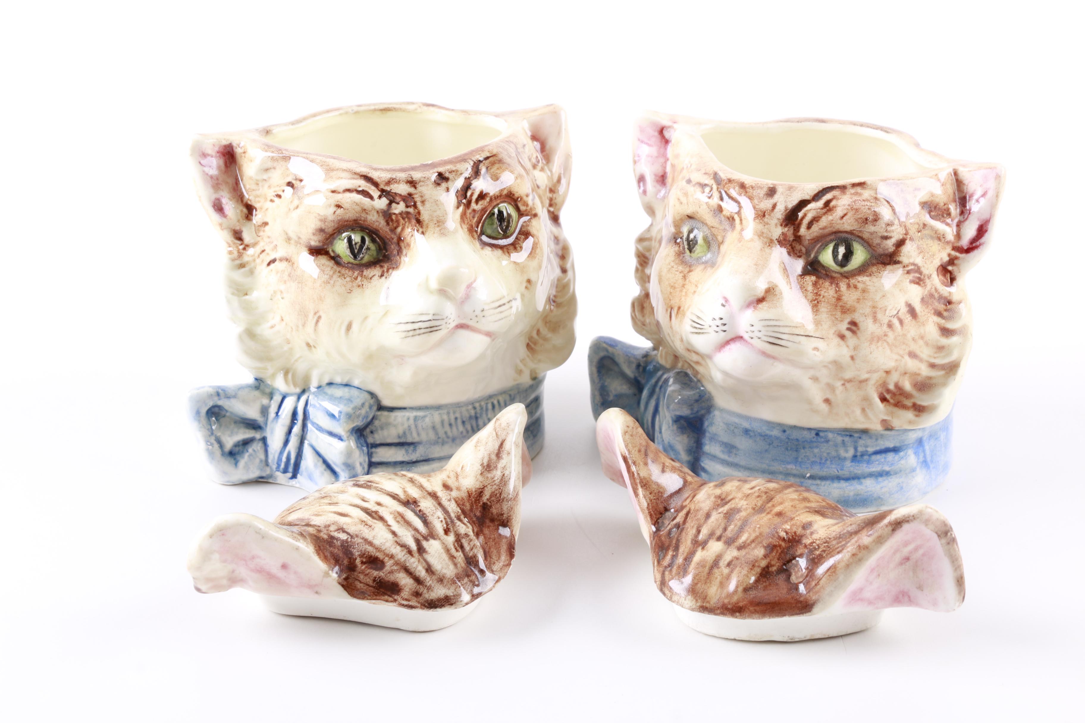 Vintage Ceramic Cat Head Humidors