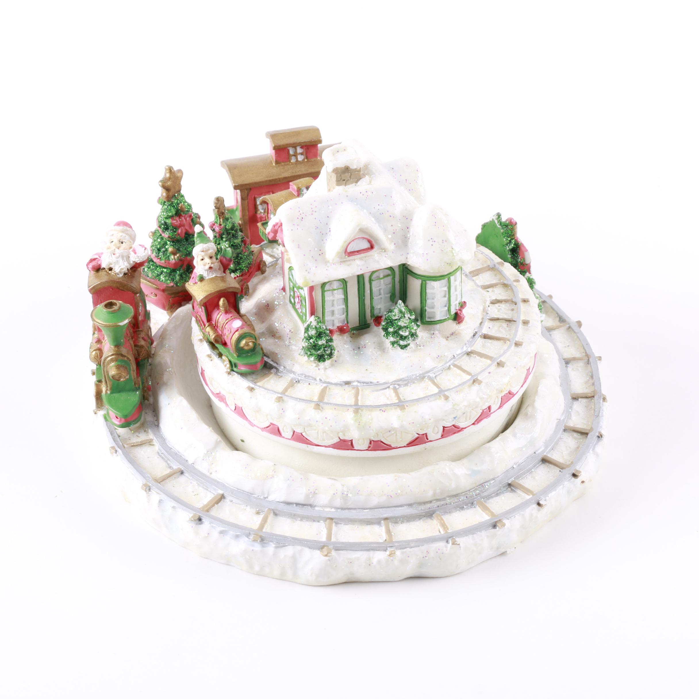 Two Tier Santa Claus Train and House