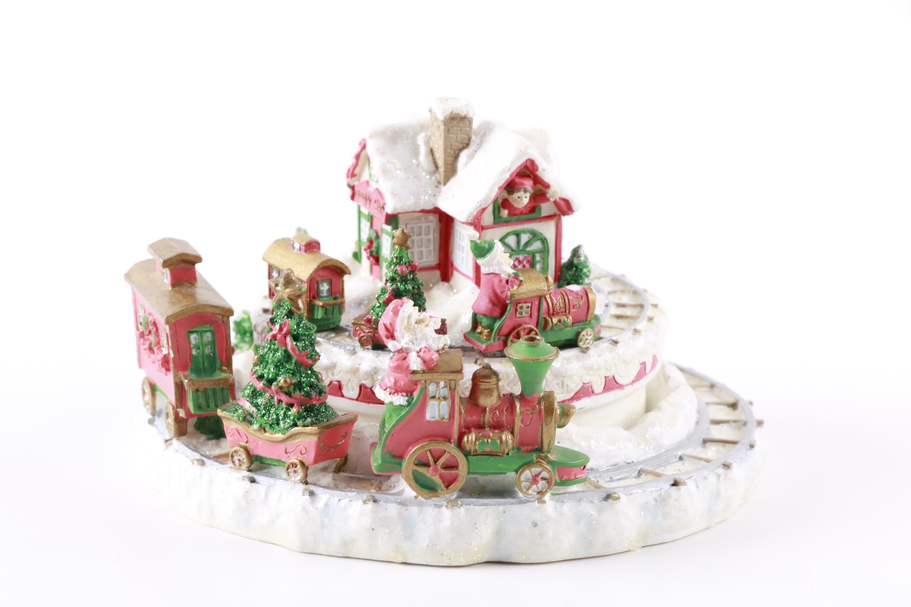 Two Tier Santa Claus Train and House