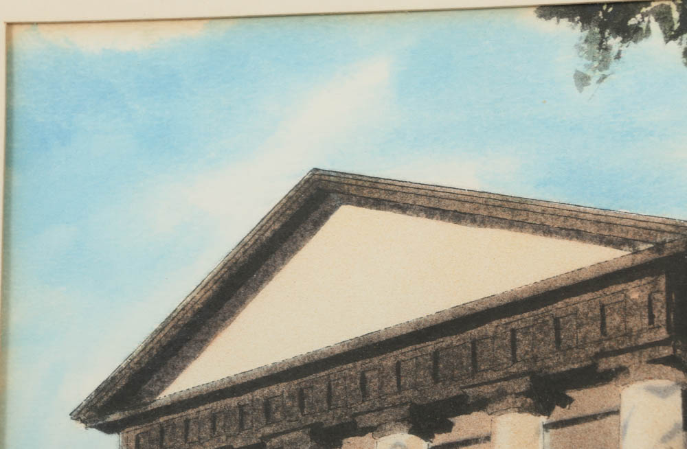 Wilson Gray Hand-Tinted Lithograph of Arlington House